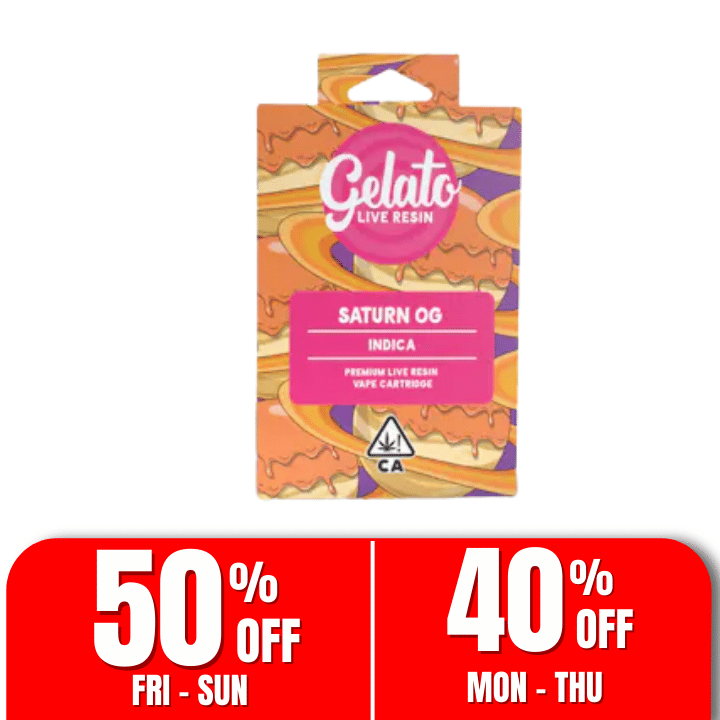 Gelato Live Resin Enhanced | 1g - Saturn OG - Cartridge - Indica - Gelato -  - $27 - Vape Carts