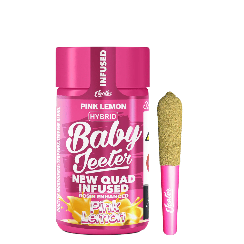 Pink Lemon Quad Infused Baby Jeeter Pre-Rolls (5PK) (2.5G) - Jeeter - (5PK) (2.5G) - $30 - Preroll