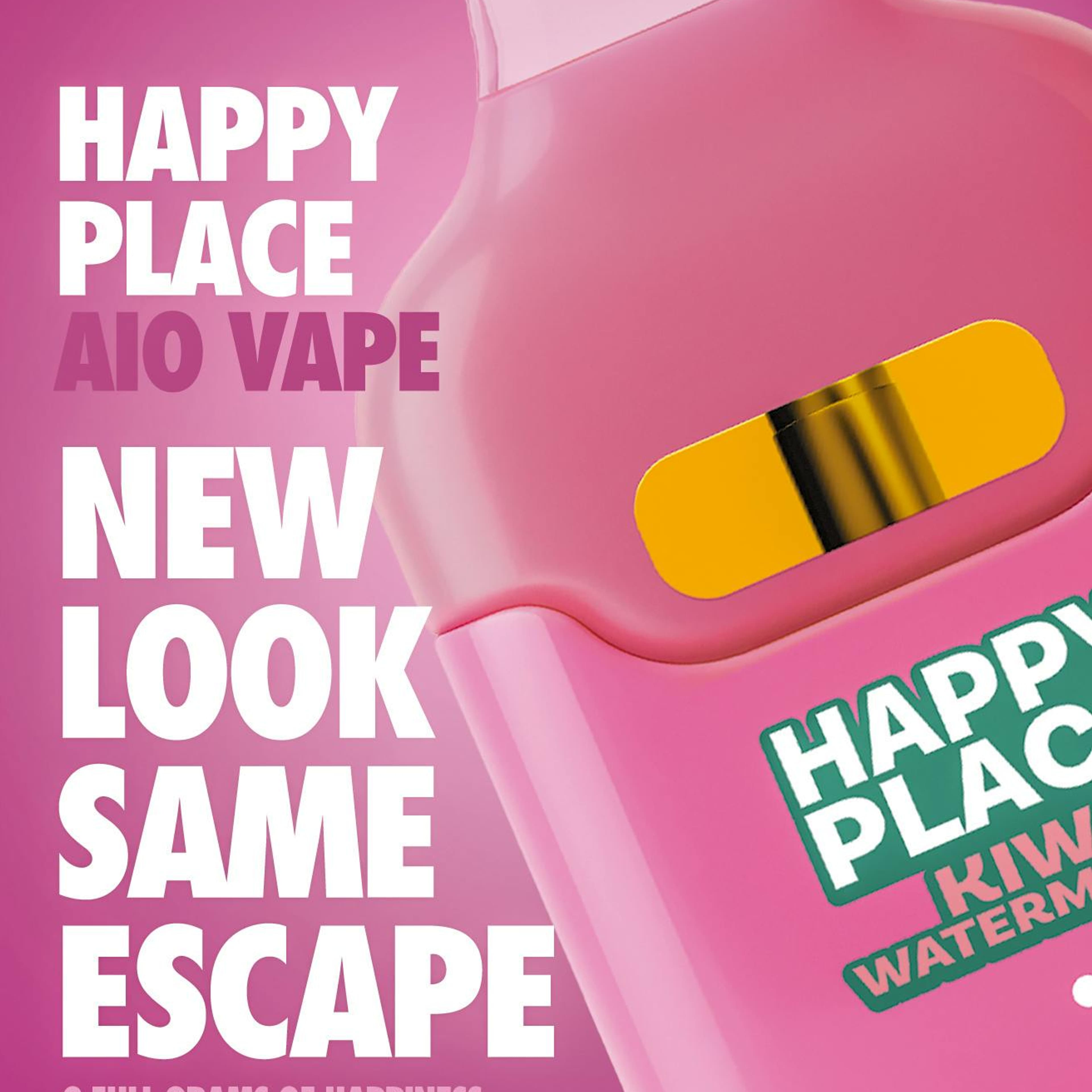 Kiwi Watermelon - Disposable - Happy Place - 2 Gram - $19.99 - Disposable Vape (All-In-One, Battery Built-In)