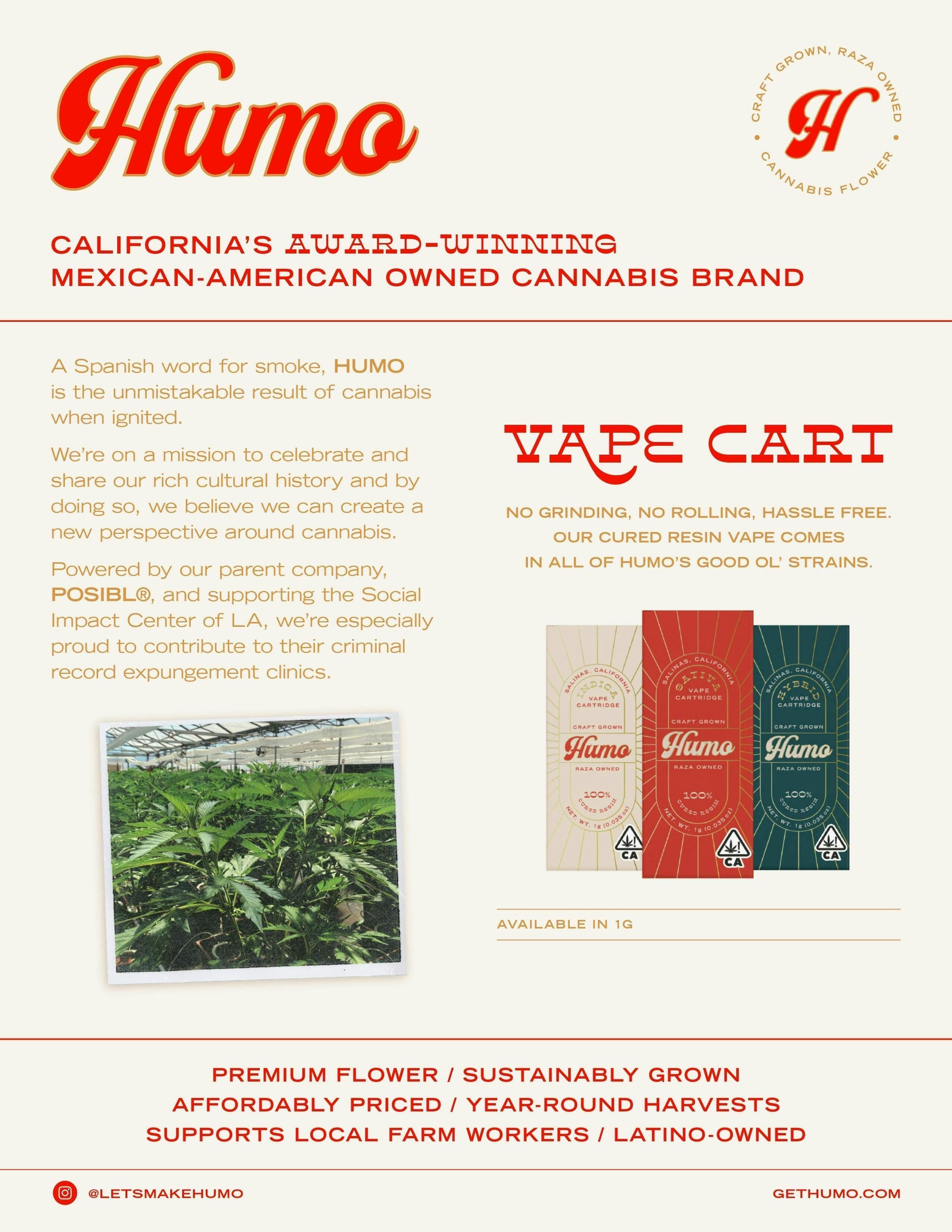 Limonada - Cured Resin - Cart - Humo - One Gram - $15.99 - Vape Cartridges (Universal 510 Battery Required)