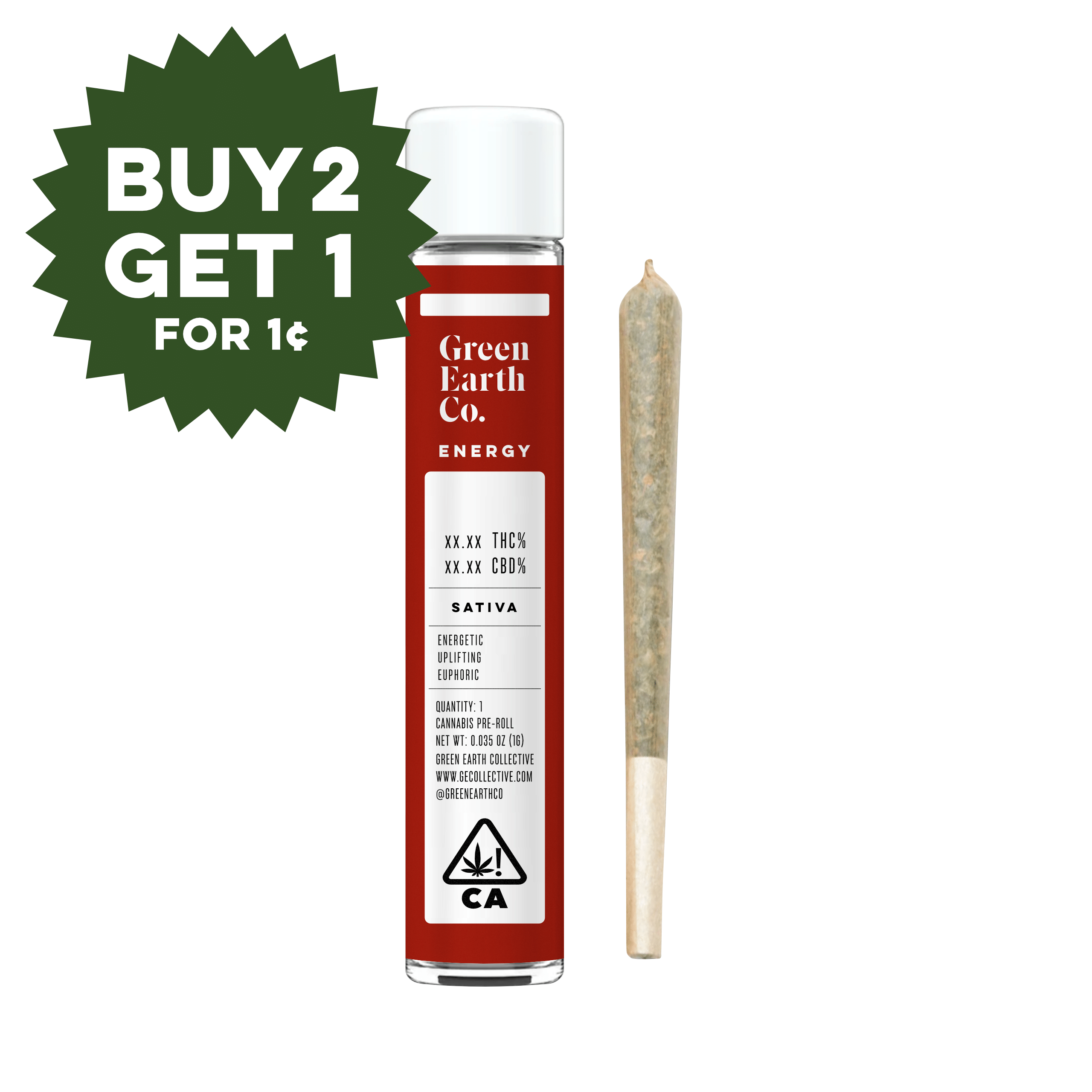 Earth Tube | Blue Dream Pre-Roll - 1g - Green Earth Co. -  - $6 - Pre-Rolls
