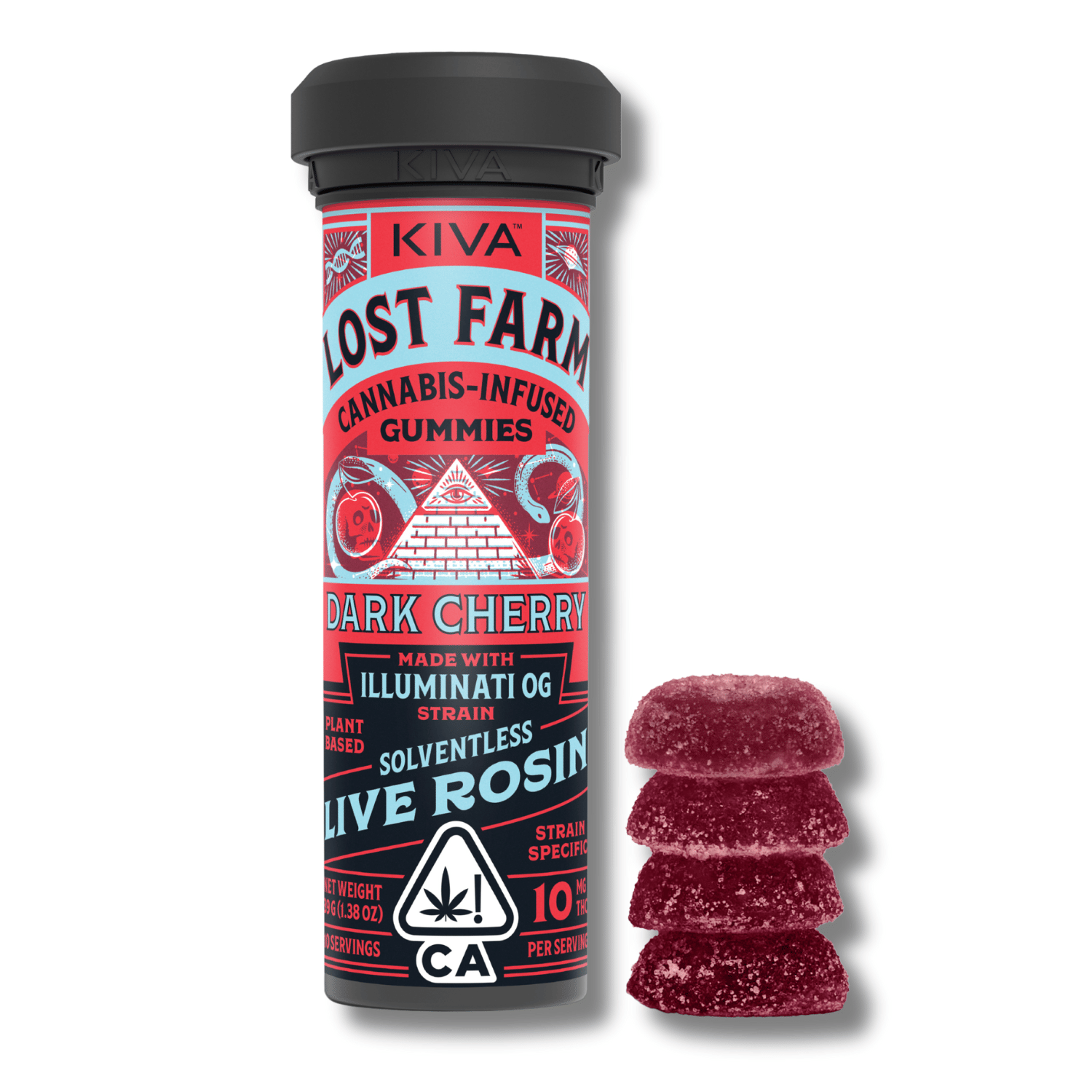 Dark Cherry Illuminati Og Rosin Gummies 100mg Lost Farm - Kiva -  - $20.74 - Edible