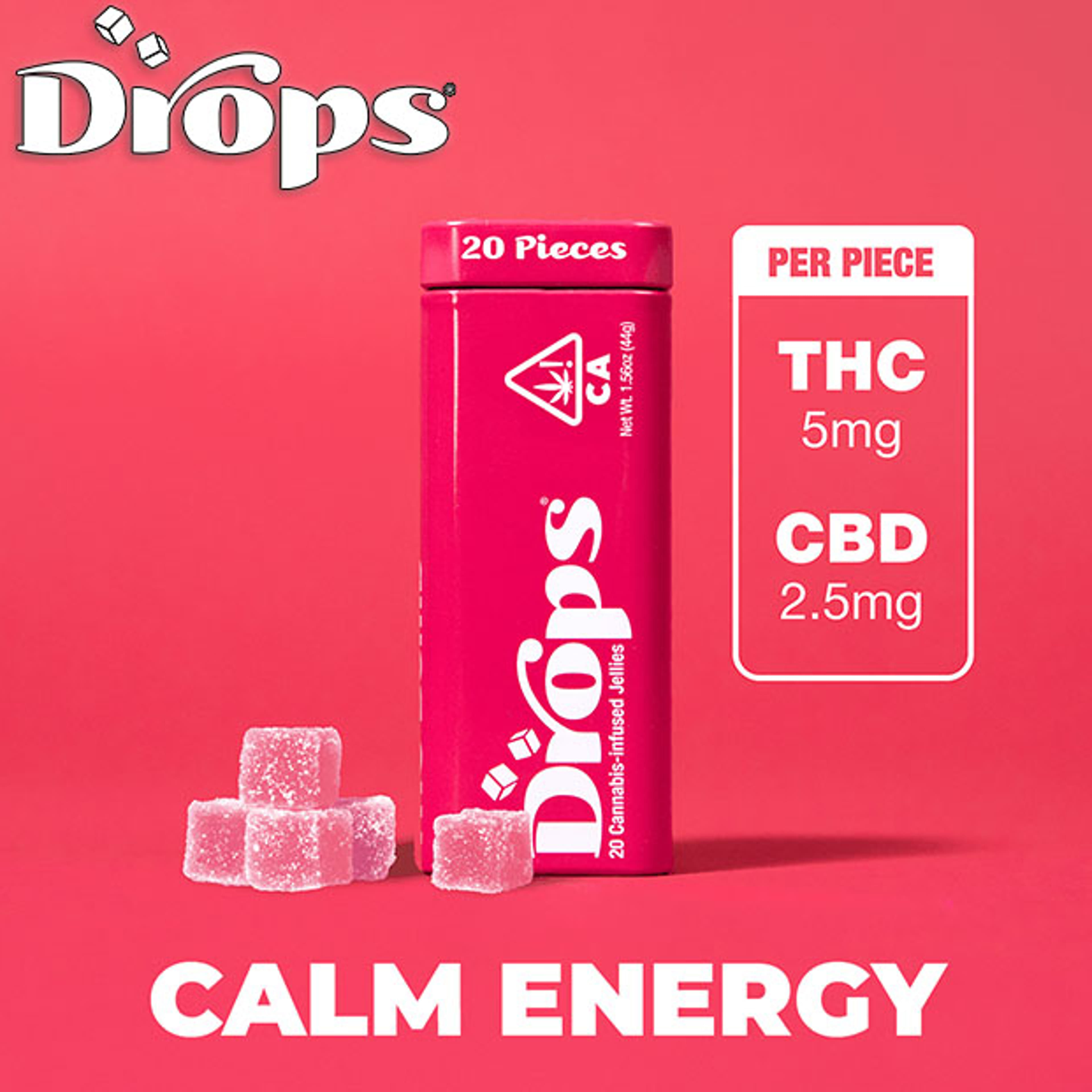 Drops - Raspberry Live Rosin Jellies (Calm) - 100mg - Drops - - $11.99 - Edibles