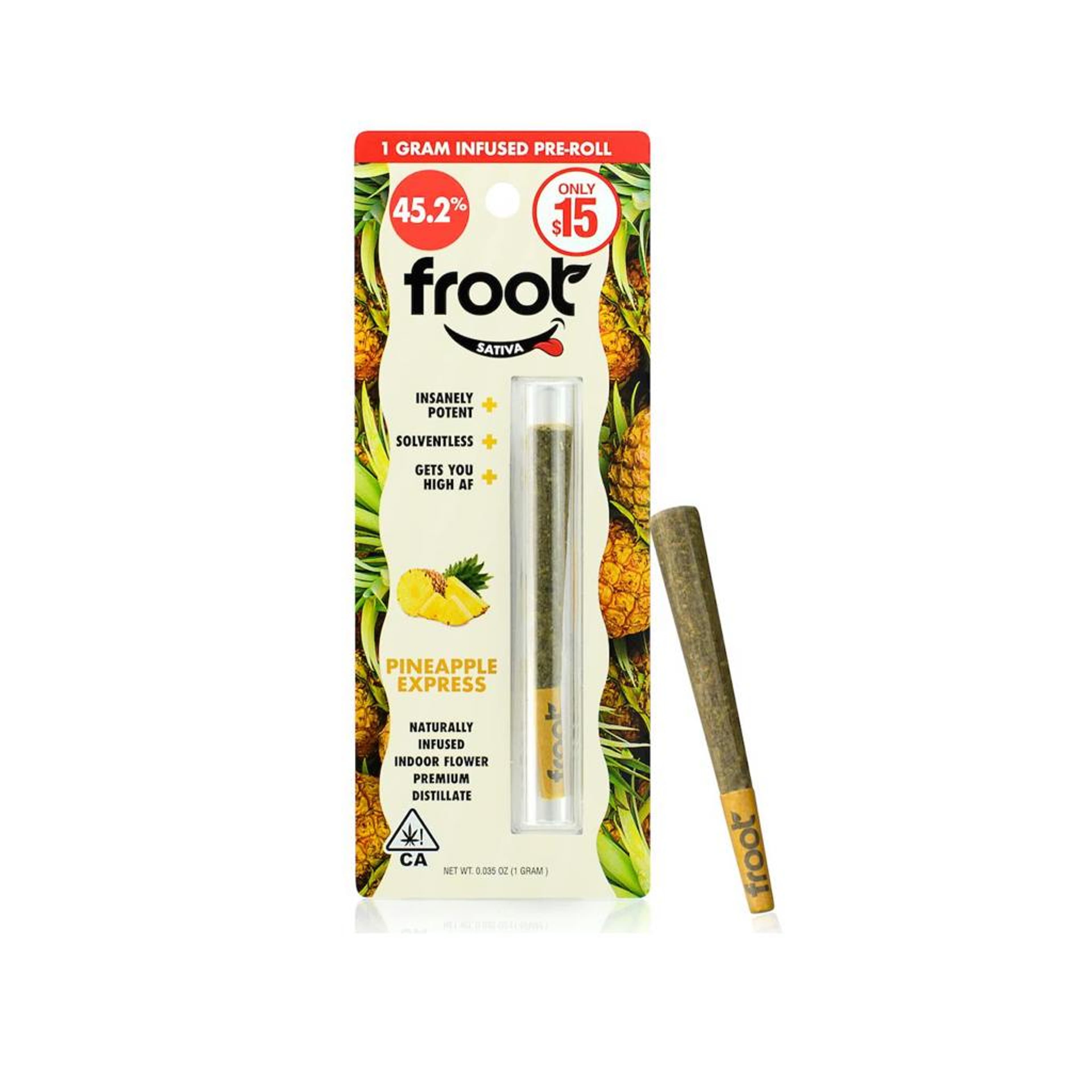 Pineapple Express - 1g Infused Preroll - Froot - 1g Infused PR - Sativa - $13 - Infused Preroll