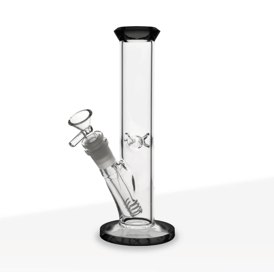 Water Pipe 4mm Color Trim Straight 9" - Glass - Various Colors - Biohazard -  - $30 - Paraphernalia