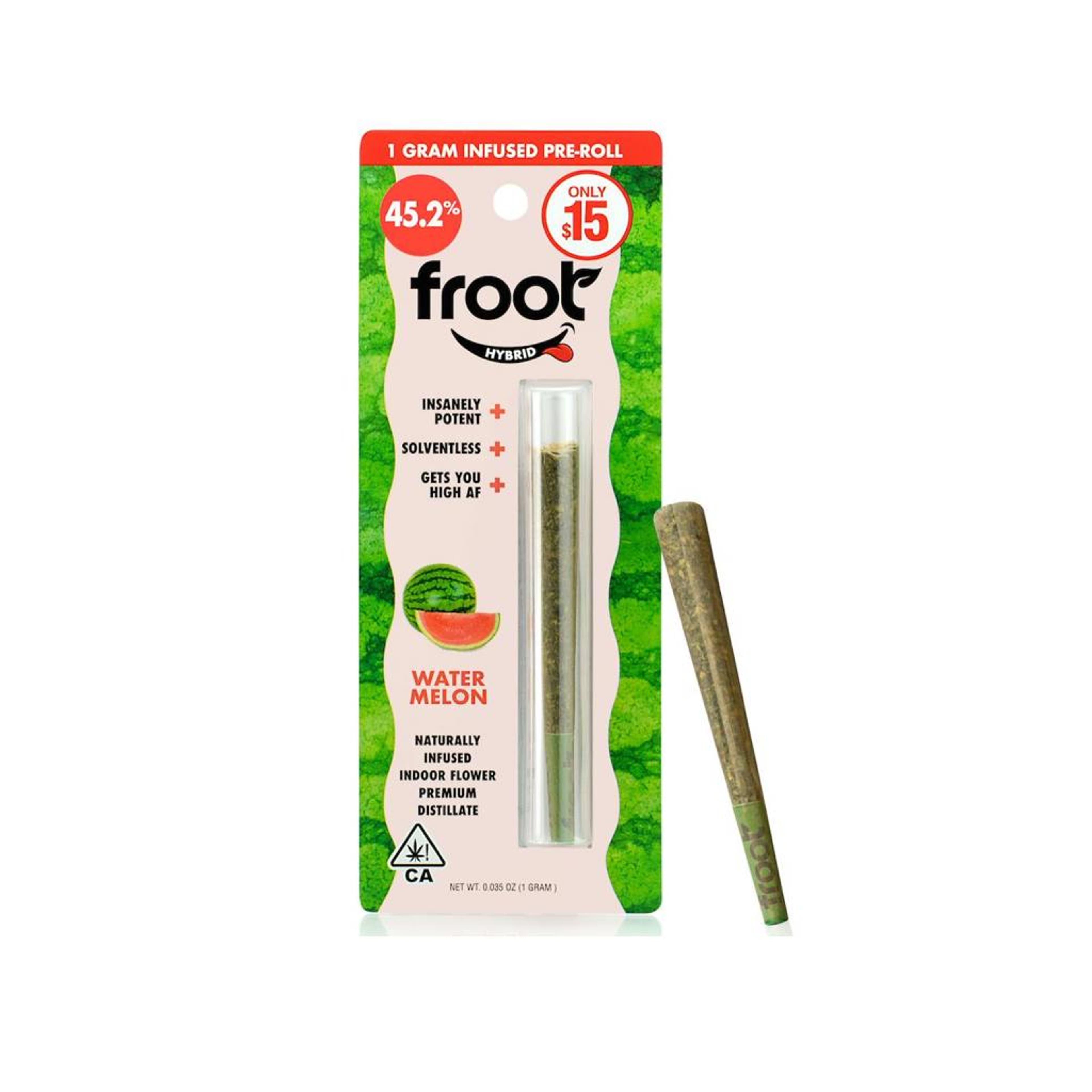 Watermelon - 1g Infused Preroll - Froot - 1g Infused PR - Hybrid - $13 - Infused Preroll