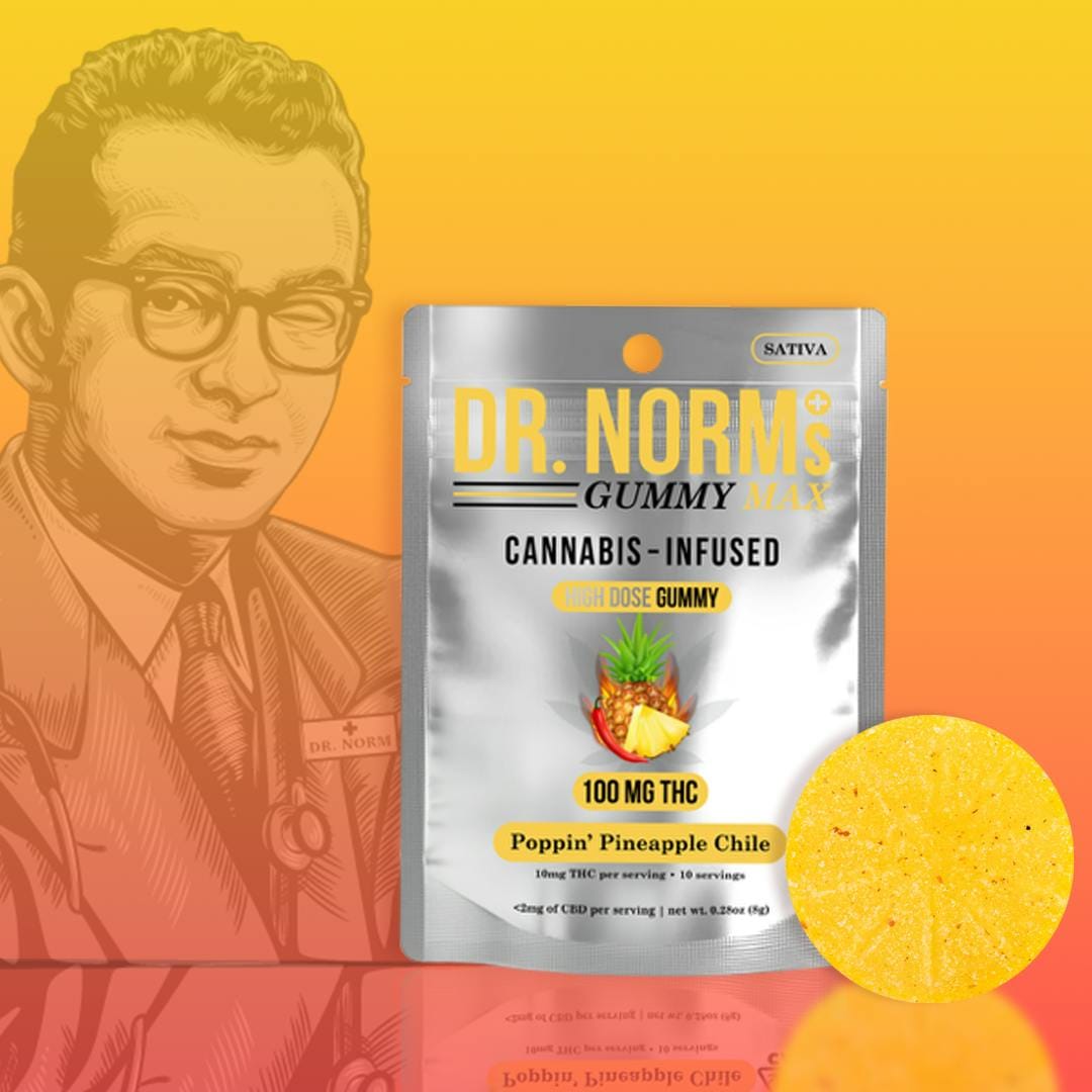 Poppin Pineapple Chile MAX Gummy 100mg - Dr. Norms -  - $9 - Edible