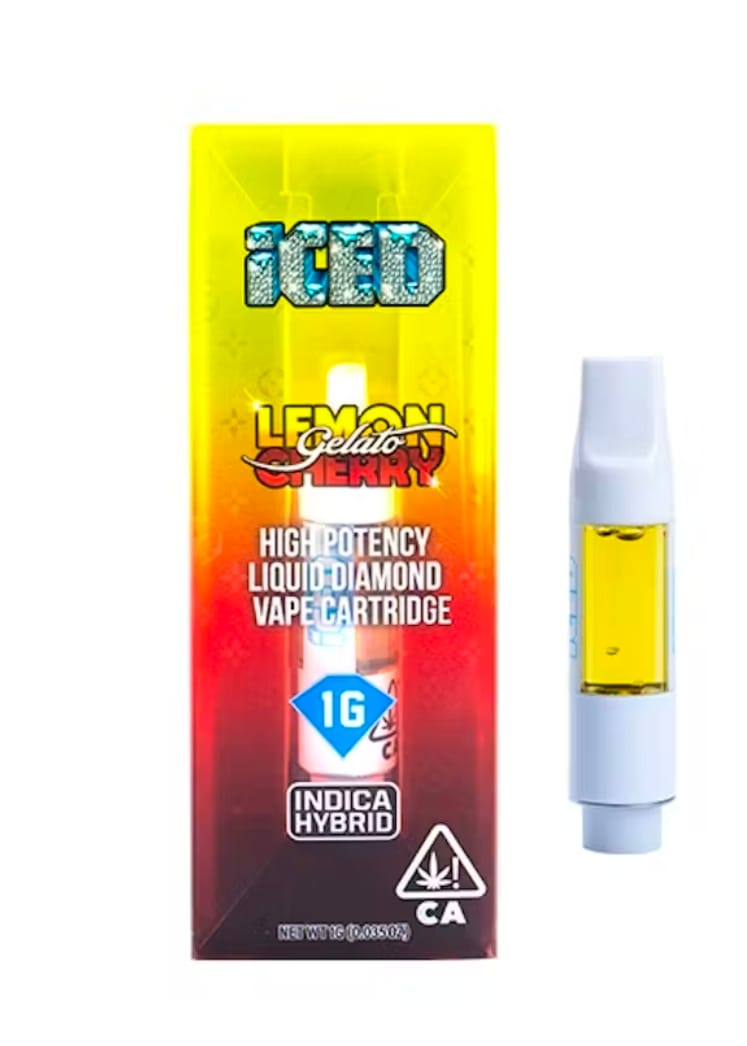 ICED - Vape Cartridge  LIQUID DIAMONDS -  - 1g - Lemon Cherry Gelato -  - $35.99 - Vape