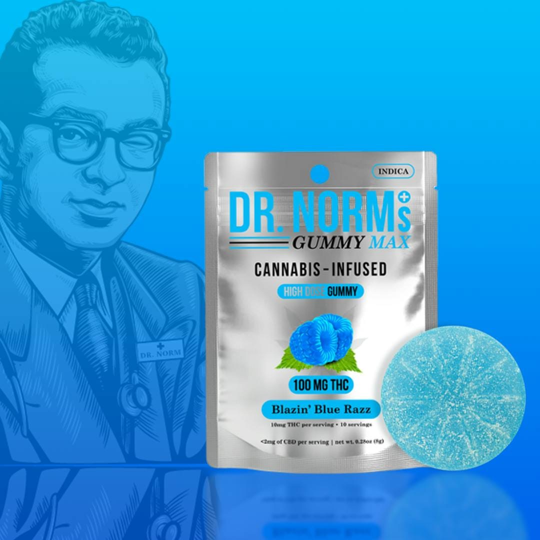 Blazin Blue Razz MAX Gummy 100mg - Dr. Norms -  - $9 - Edible