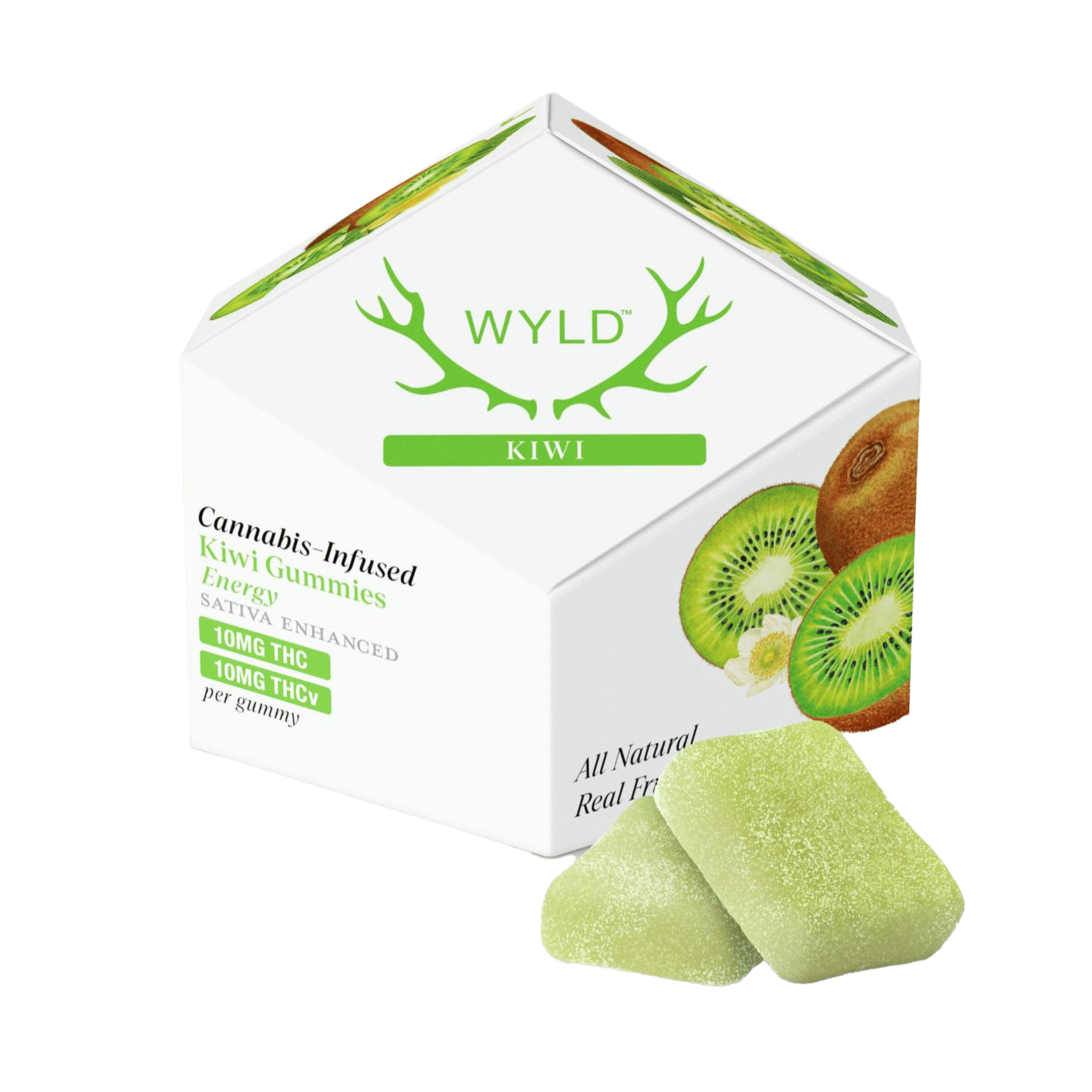 Kiwi 1:1 THCv Gummies - WYLD - 10 Gummies - $20.99 - Edibles