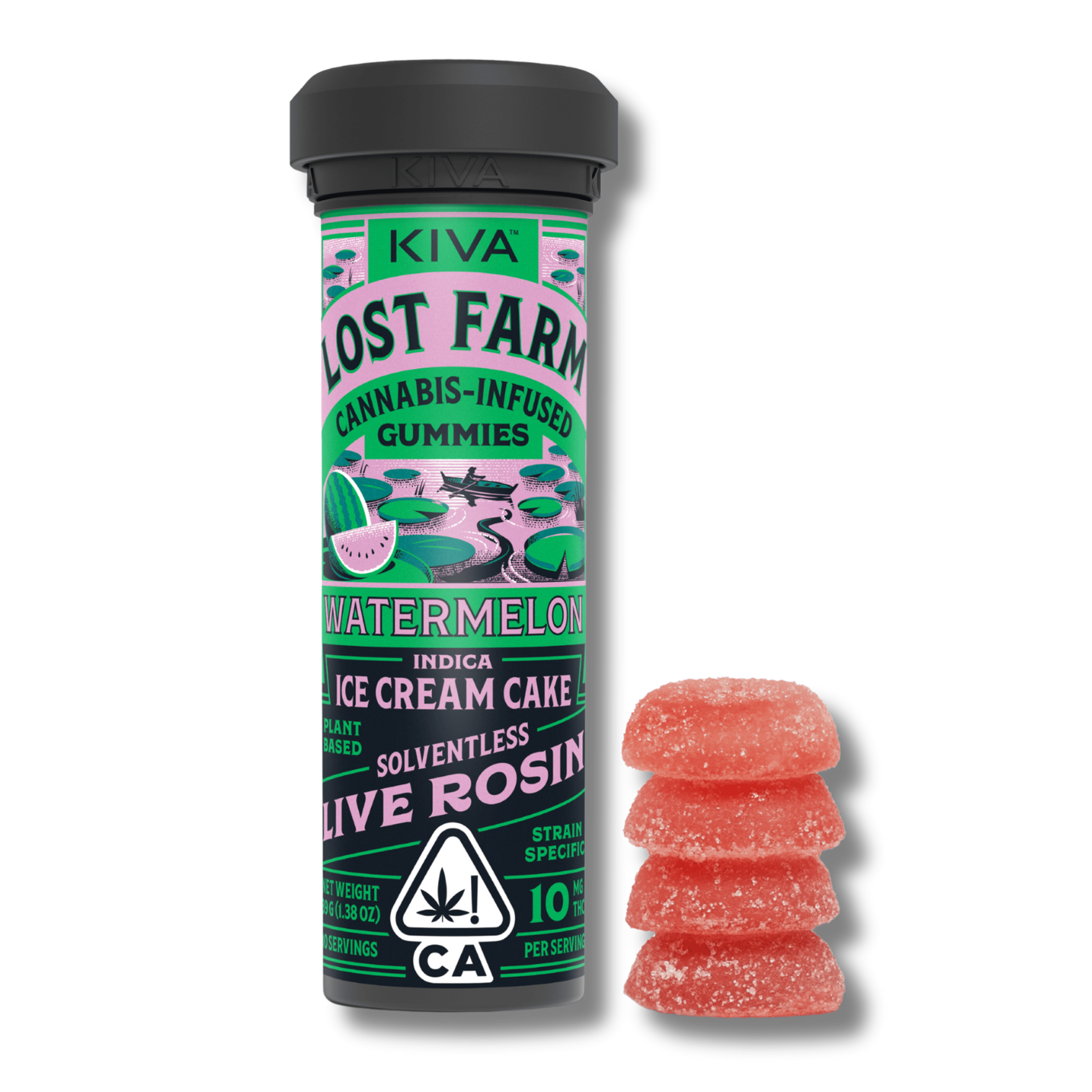 Watermelon Ice Cream Rosin Gummies 100mg Lost Farm - Kiva - - $20.74 - Edible