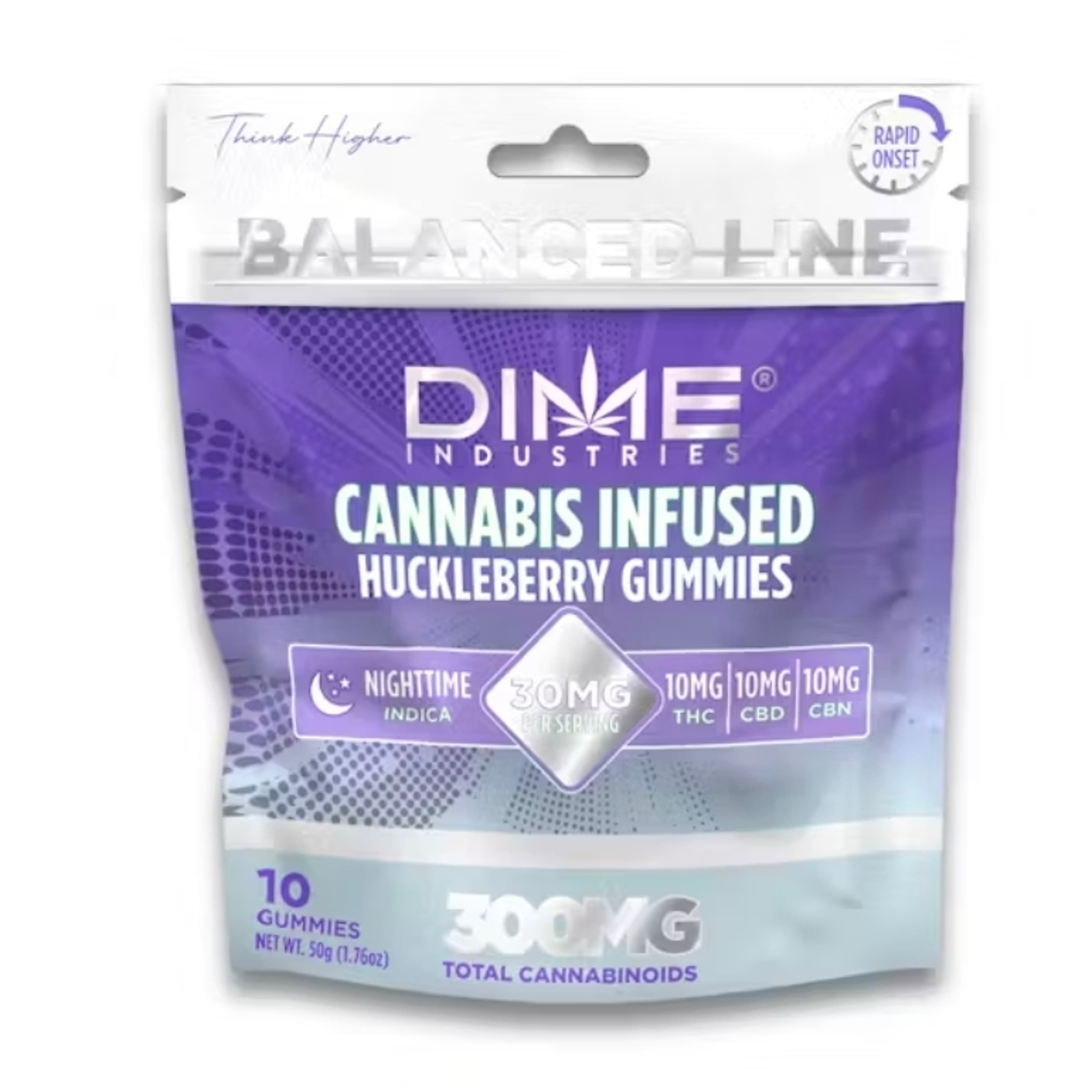 Dime - Gummies Nighttime- Huckleberry - 10pc 30mg per serving - - $25.99 - Edibles