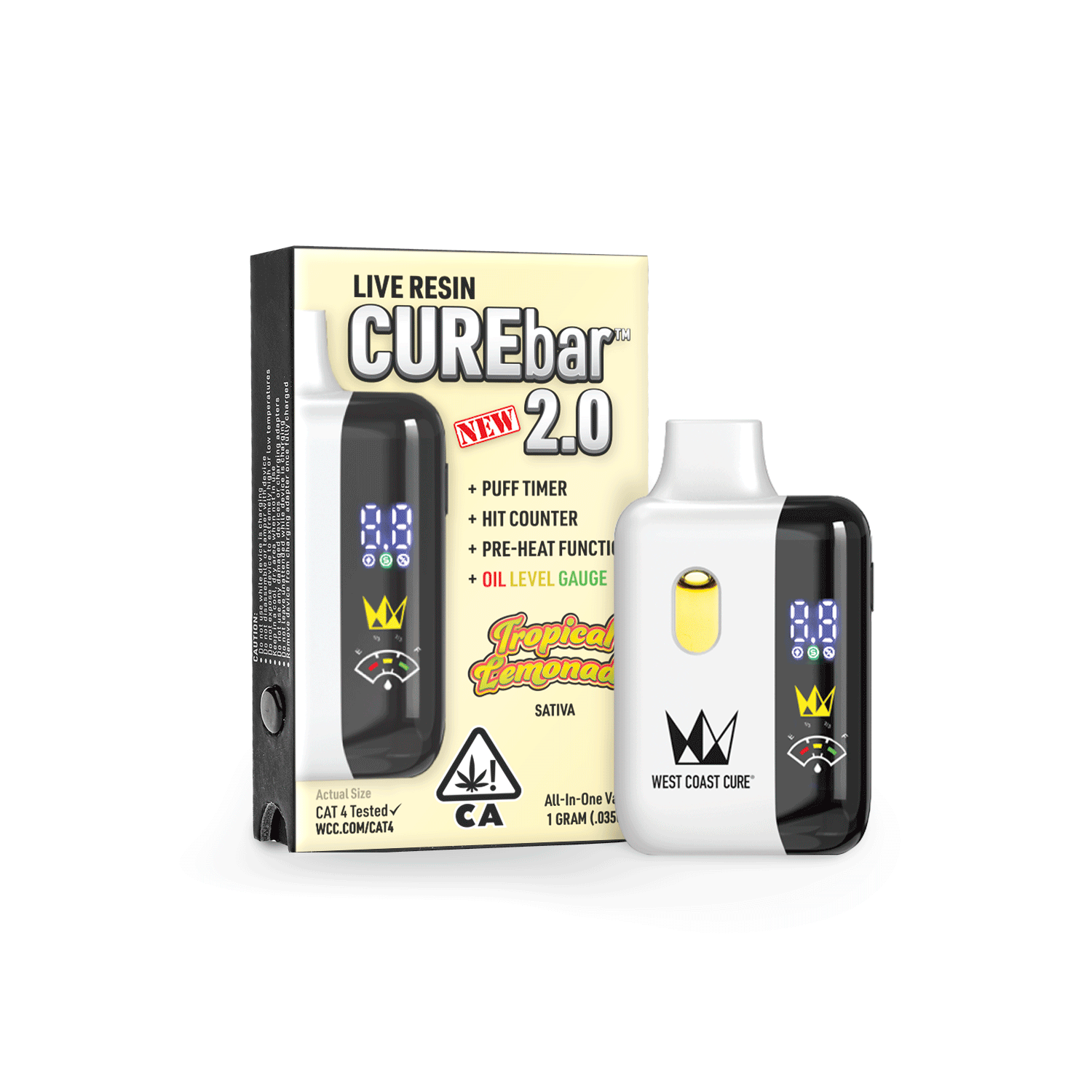 Tropical Lemonade - 1G AIO Live Resin CUREbar 2.0 - West Coast Cure -  - $37 - Vape Pens