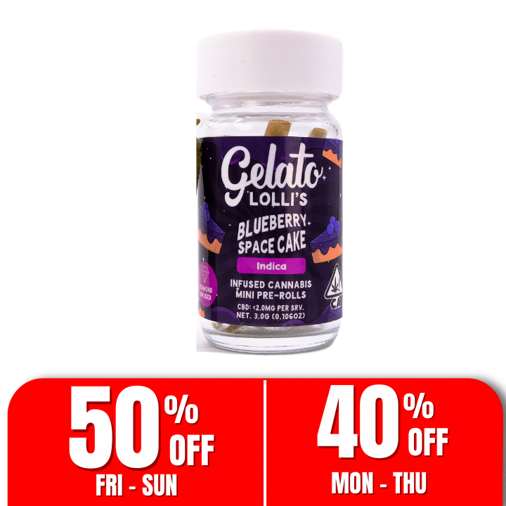 Gelato Lolli's | .6gx5pk - Blueberry Space Cake - Infused Pre-Rolls - Indica - Gelato -  - $32 - Pre-Rolls