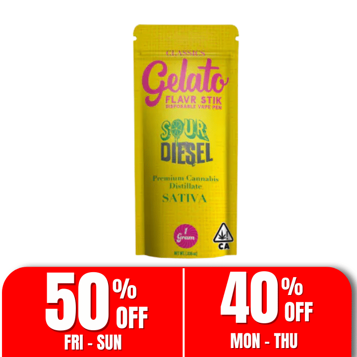 Gelato Flavr AIO| 1g - Sour Diesel - Disposable - Sativa - Gelato -  - $33.50 - All-In-Ones