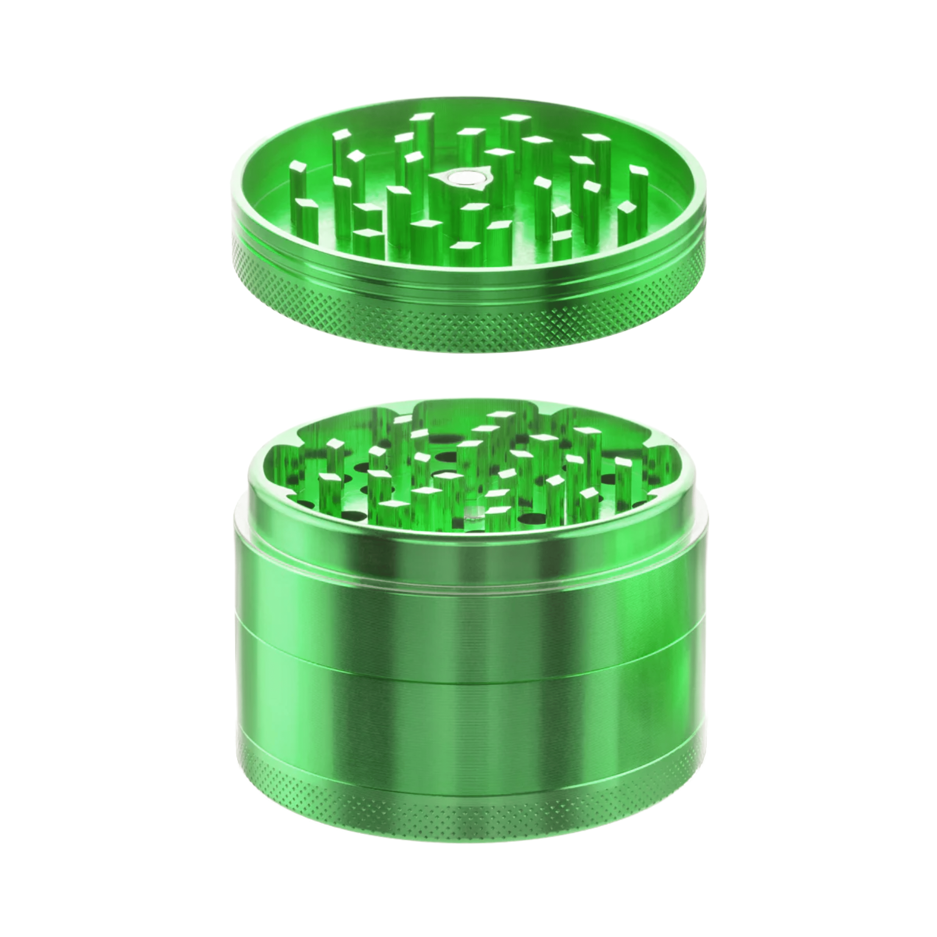 Green Aluminum Herb Grinder 4 Piece Toothless 2.5" / 63mm - Biohazard -  - $30 - Paraphernalia