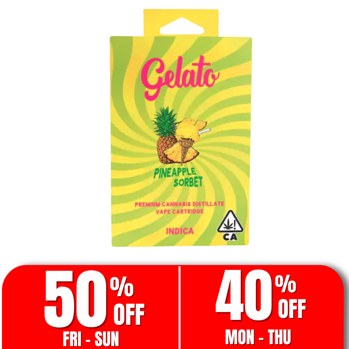 Gelato Flavor | 1g - Pineapple Sorbet - Cartridge - Indica - Gelato -  - $27 - Vape Carts