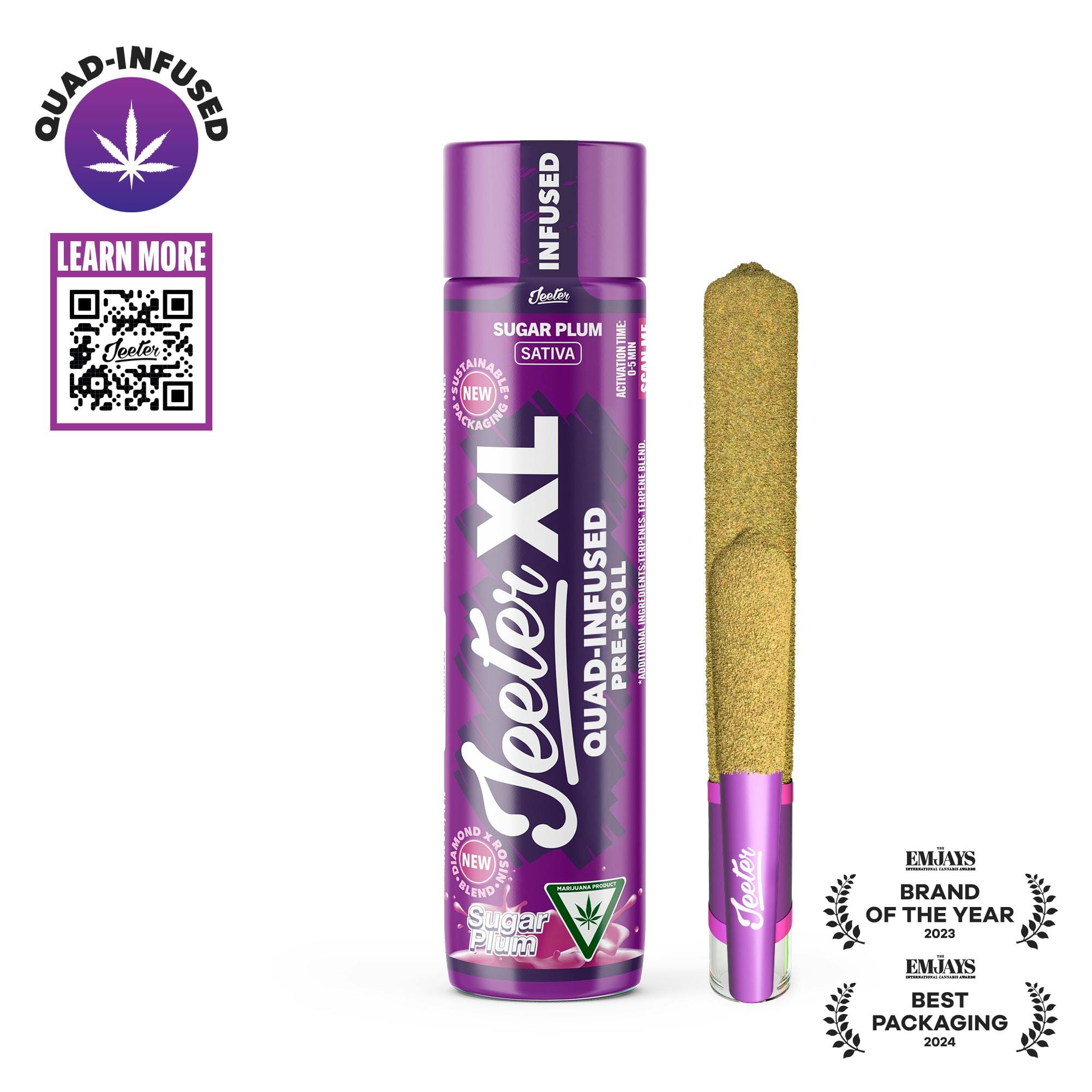 Sugar Plum (S) XL Quad-Infused Pre Roll - 2g - Jeeter -  - $32 - Infused Pre-Rolls