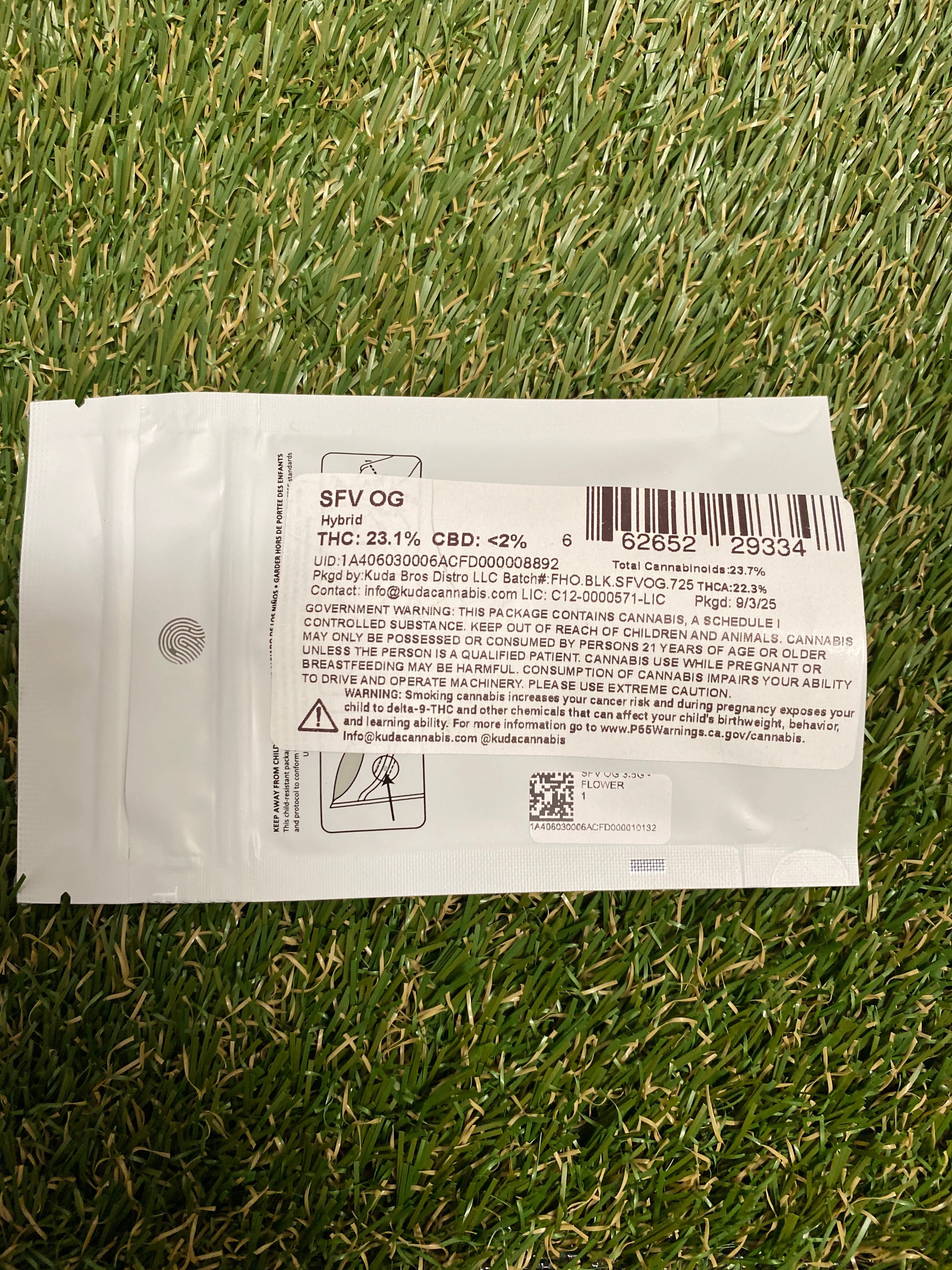 SFV OG 3.5G - FLOWER - HUMBOWZ -  - $7 - Flower