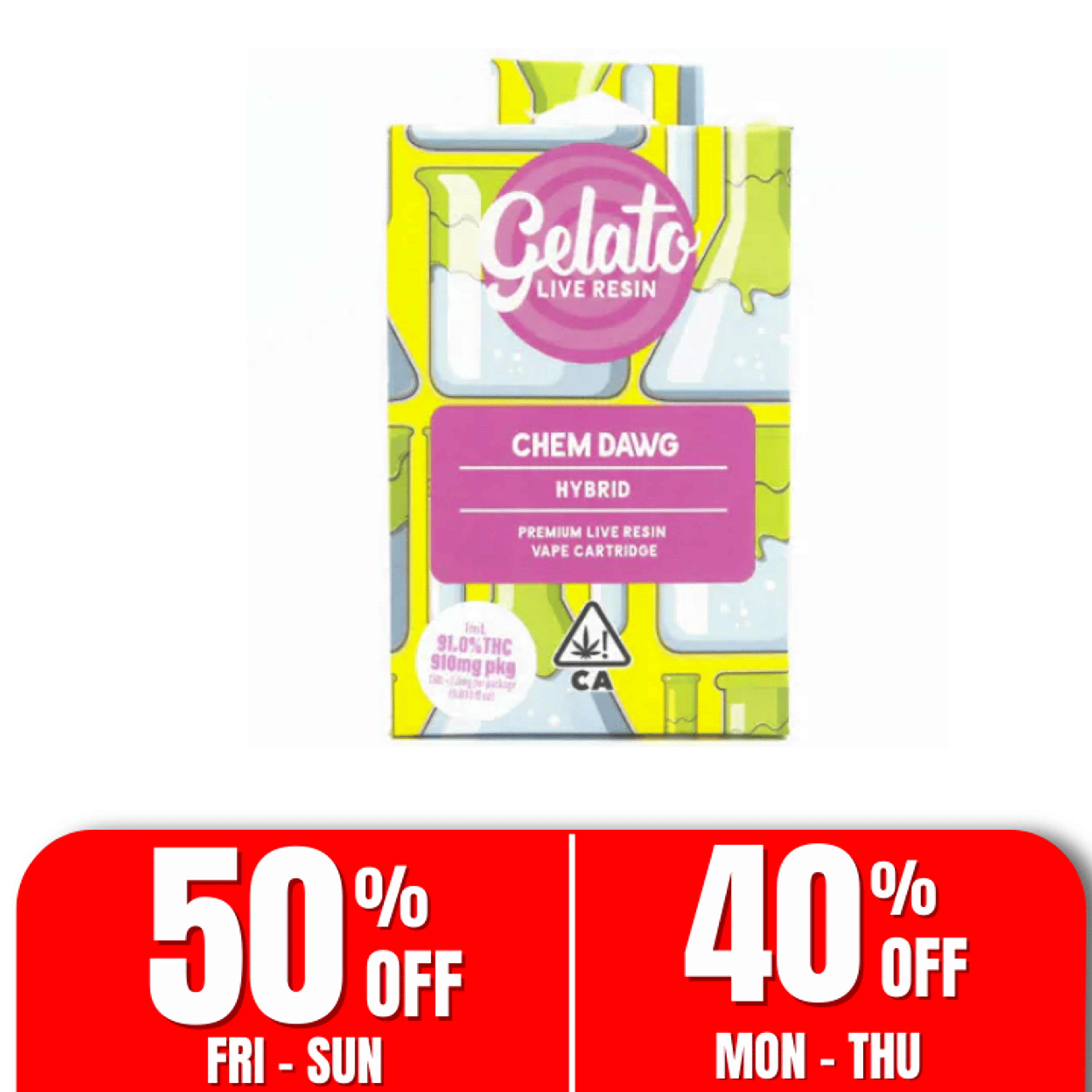 Gelato Live Resin Enhanced | 1g - Chem Dawg - Cartridge - Hybrid - Gelato - - $27 - Vape Carts