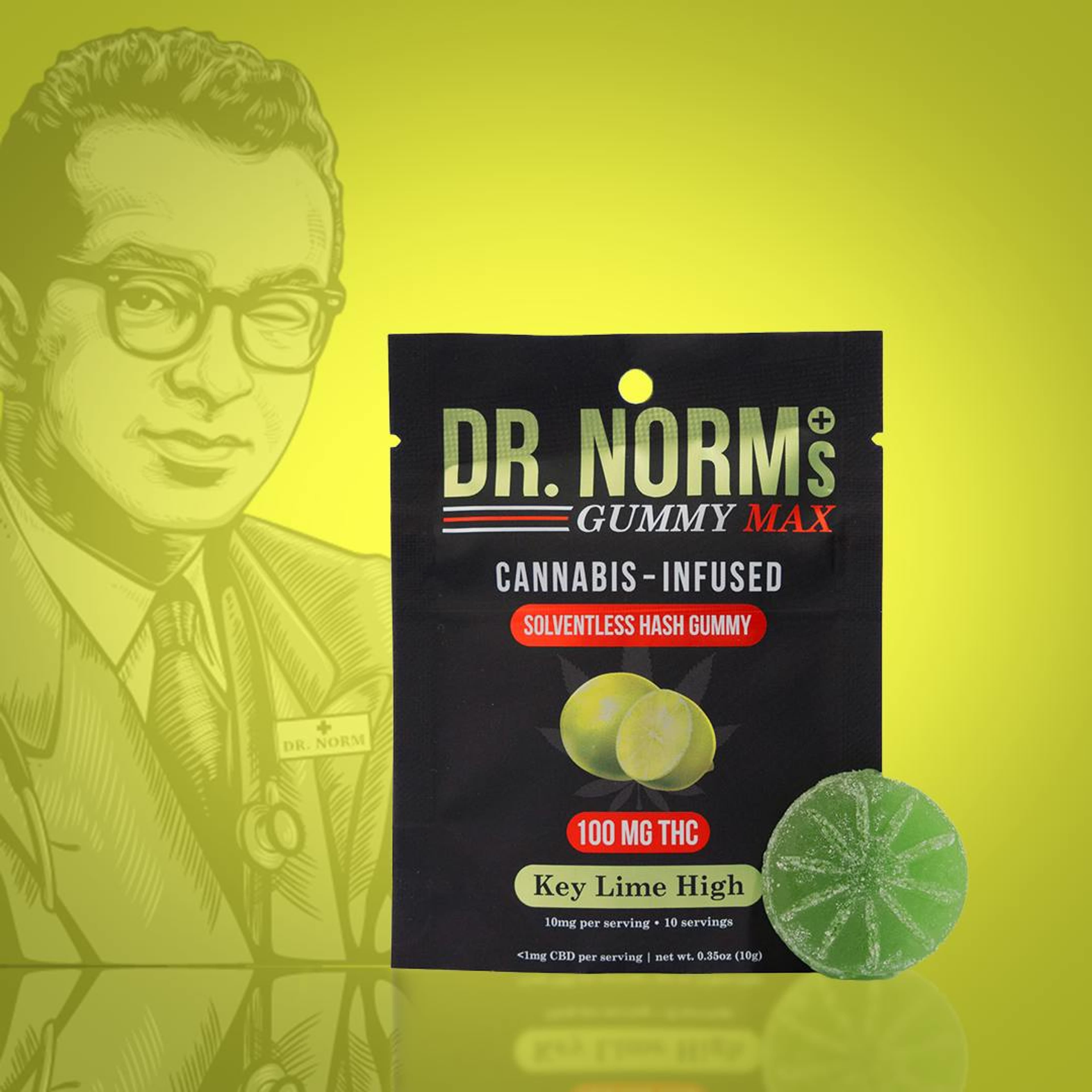 Key Lime High Hash MAX 100mg Gummy - Dr. Norms - - $10.75 - Edible