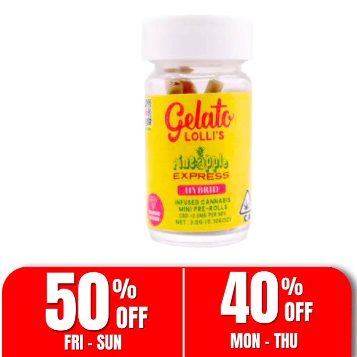 Gelato Lolli's | .6gx5pk - Pineapple Express - Infused Pre Rolls - Hybrid - Gelato -  - $33.50 - Pre-Rolls