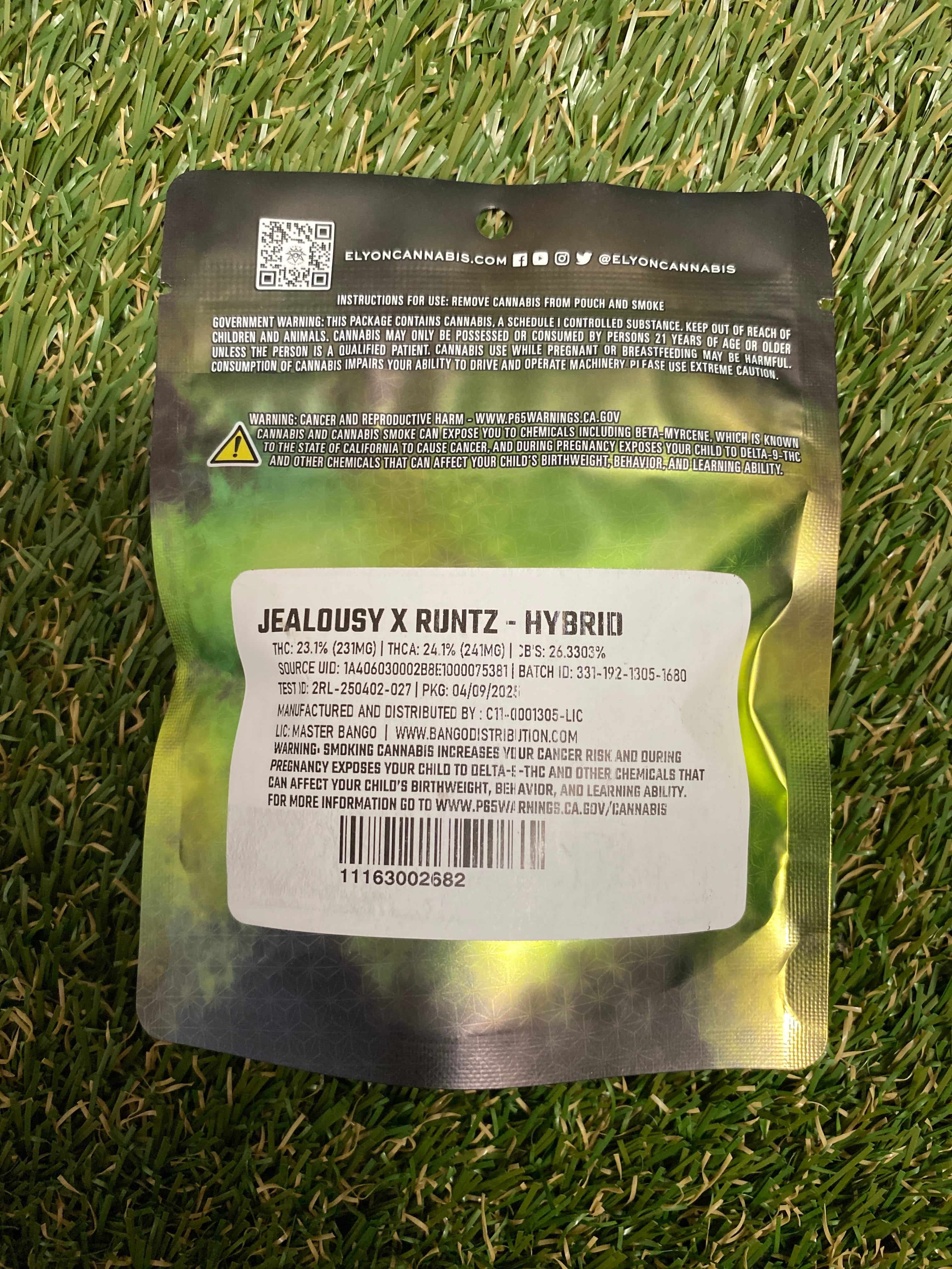 JEALOUSY x RUNTZ 3.5G - Elyon -  - $10.75 - Flower