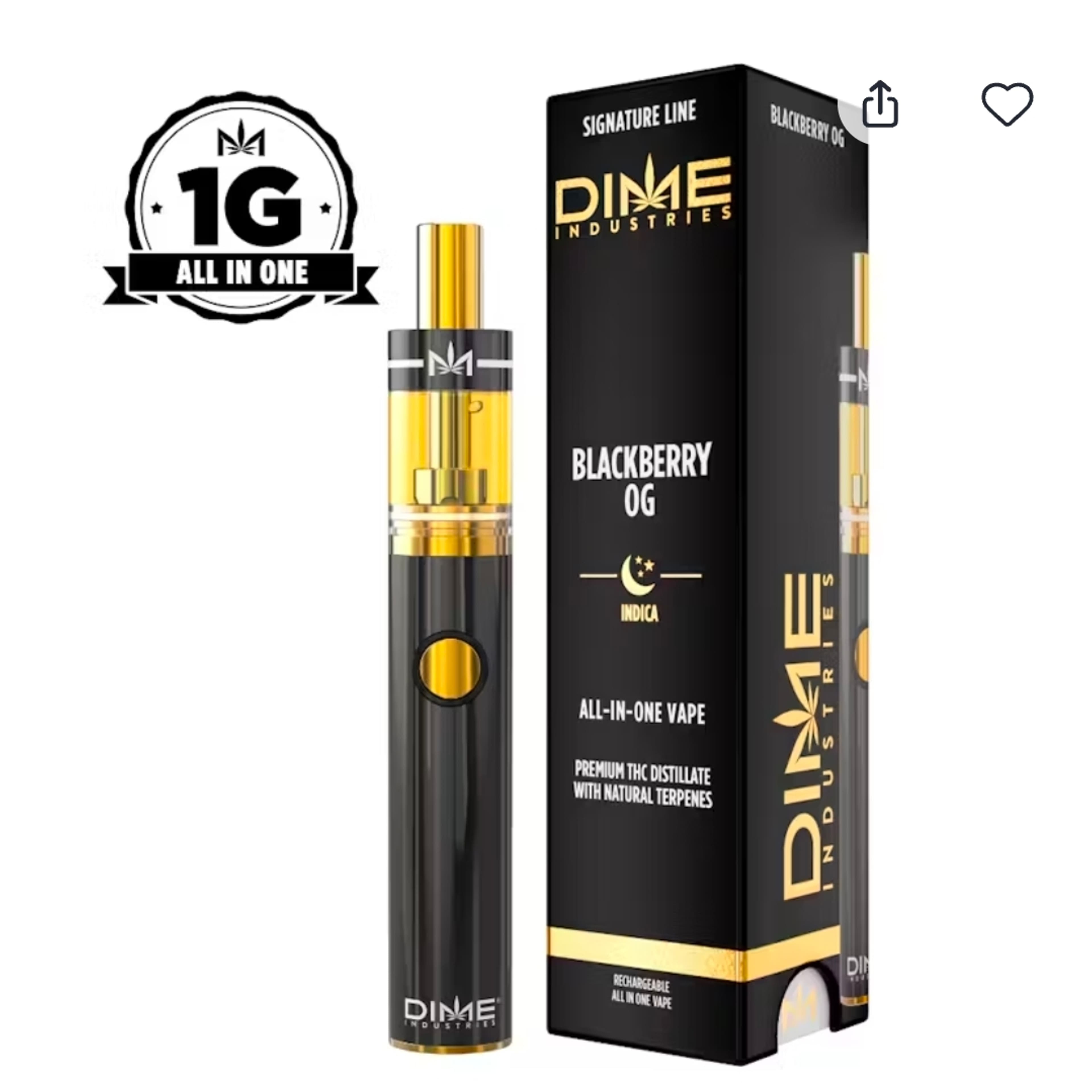Dime Industries Blackberry OG 1g disposable - - $50.99 - Vape