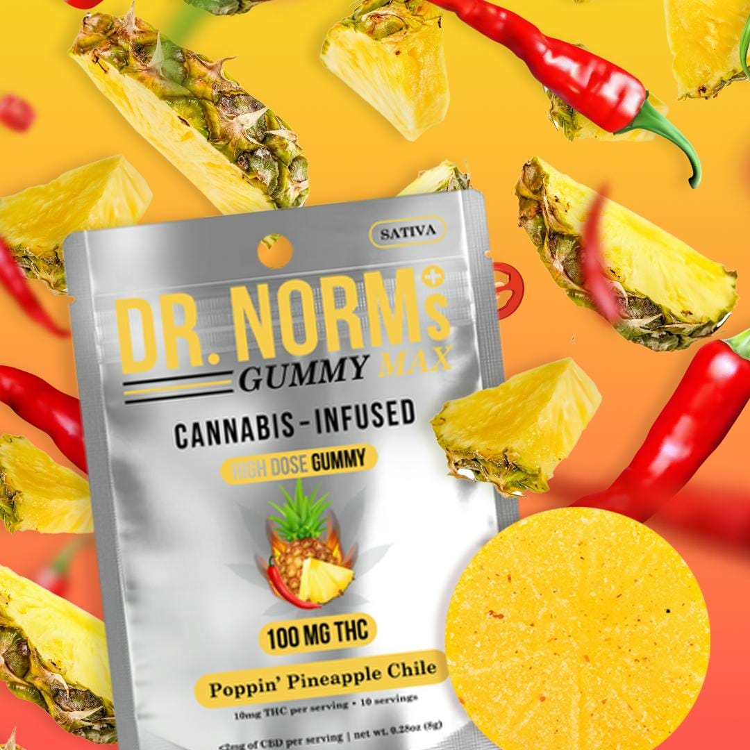 Poppin Pineapple Chile MAX Gummy 100mg - Dr. Norms -  - $9 - Edible