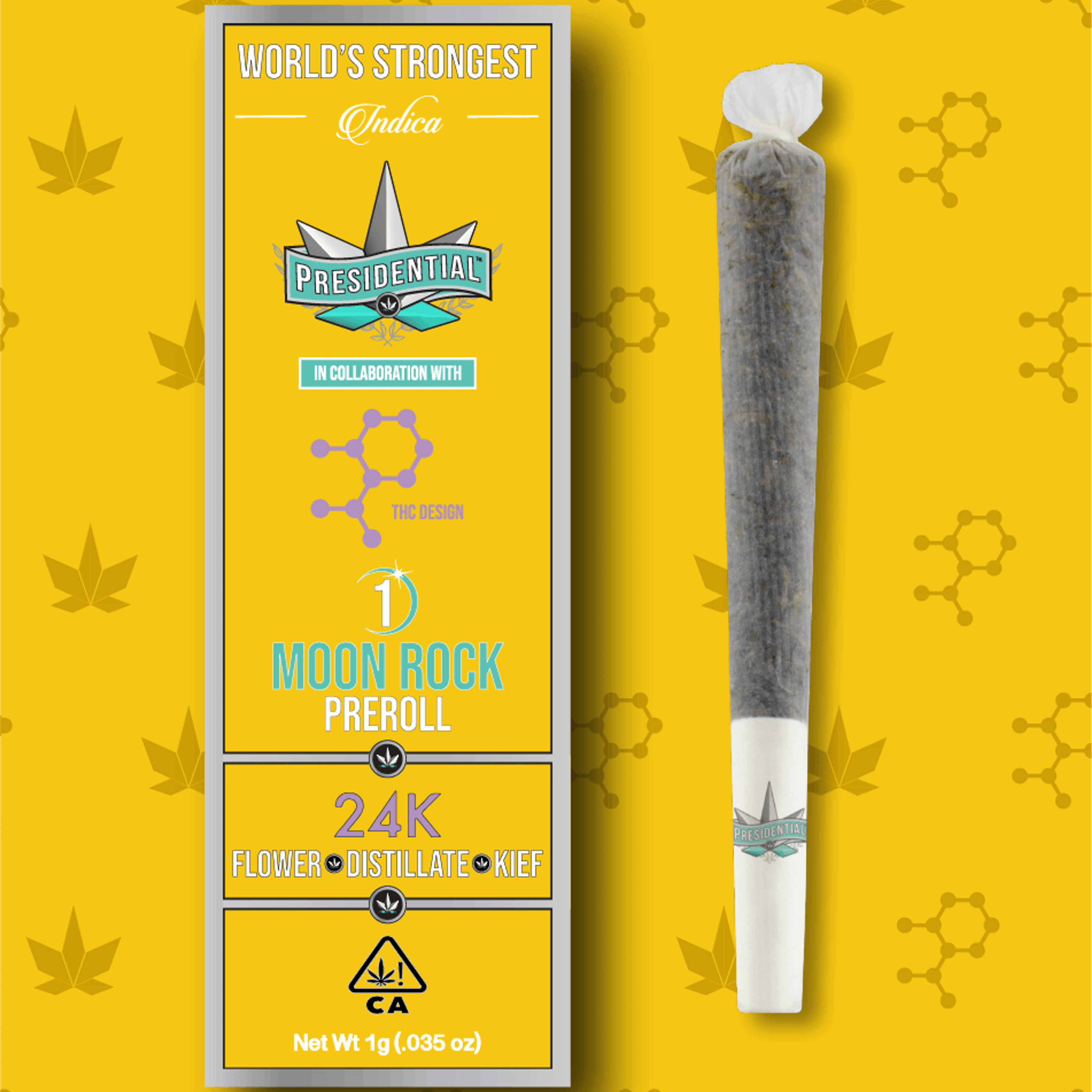 Presidential Moon Rock Preroll - 24K (1g) - Presidential - - $19 - Infused Pre-Rolls