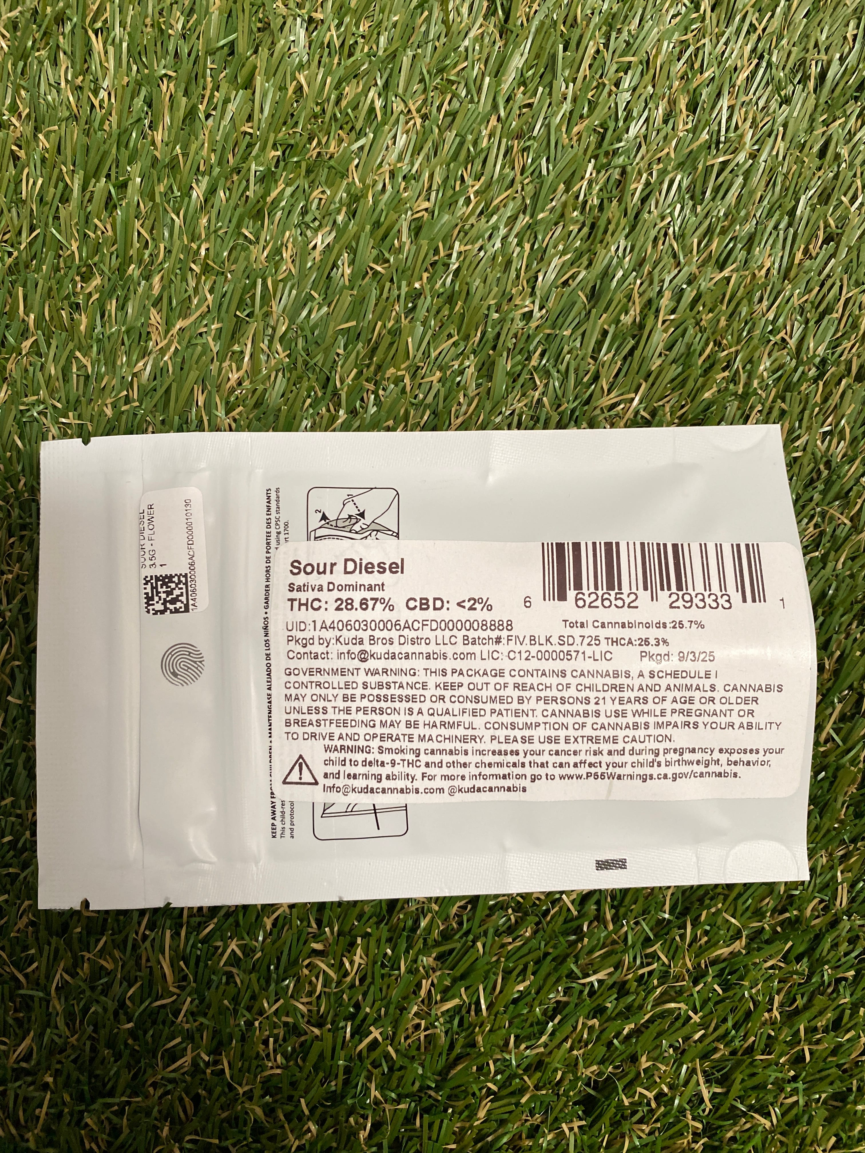 SOUR DIESEL 3.5G - FLOWER - HUMBOWZ -  - $7 - Flower