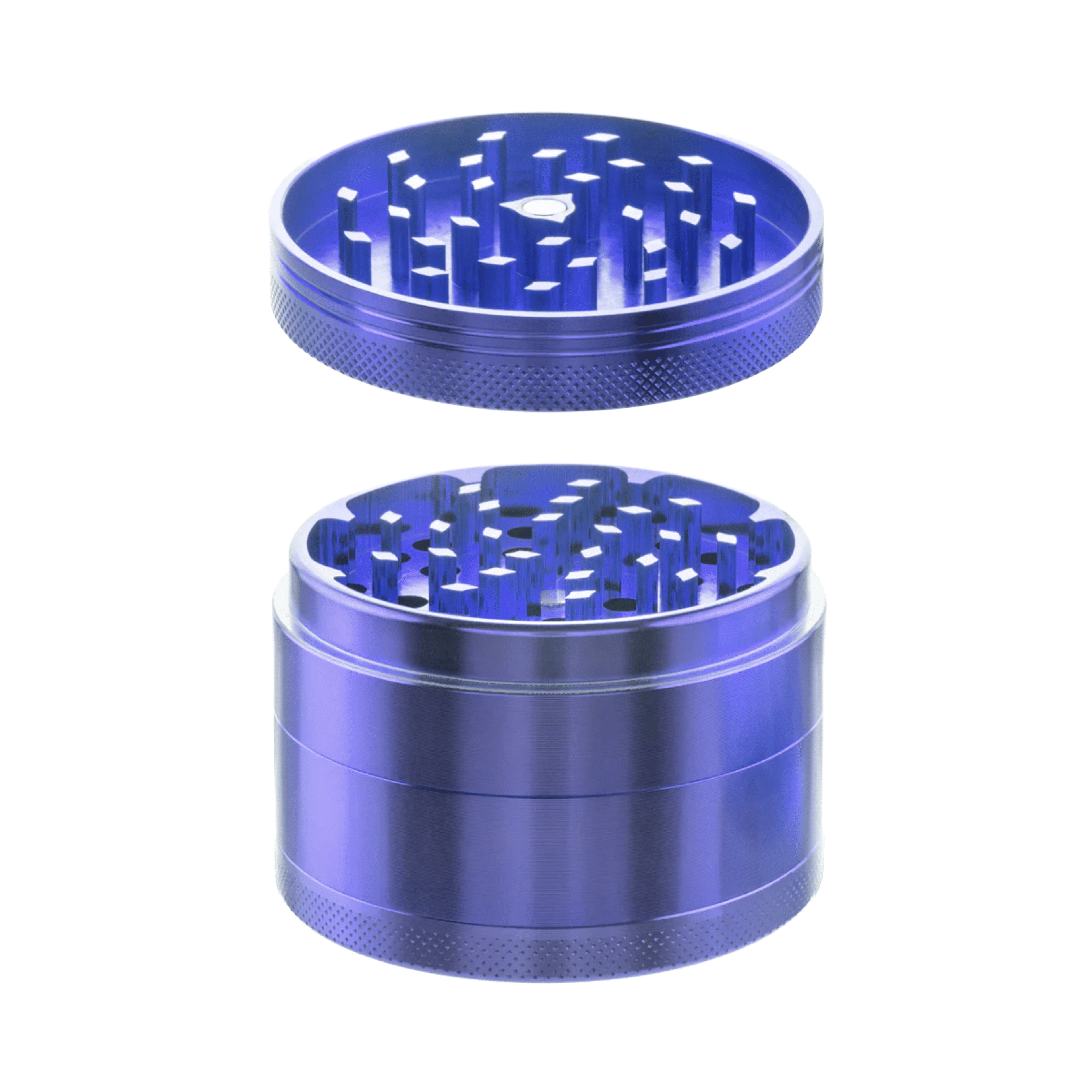 Blue Aluminum Herb Grinder 4 Piece 2.5" / 63mm - Biohazard - - $20 - Paraphernalia