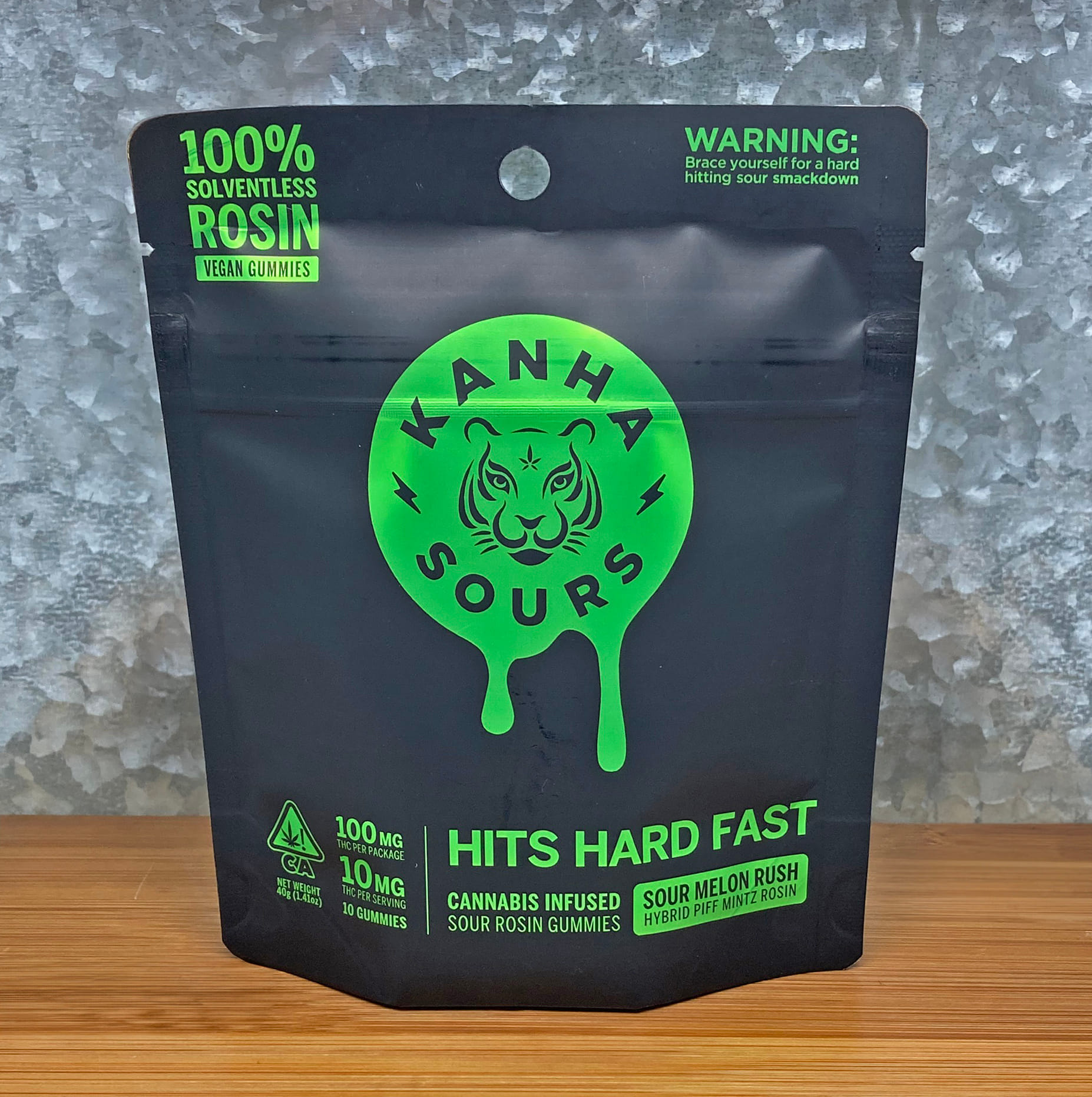 Sour Melon Rush Rosin 100mg Gummies - Kanha -  - $28 - Edible