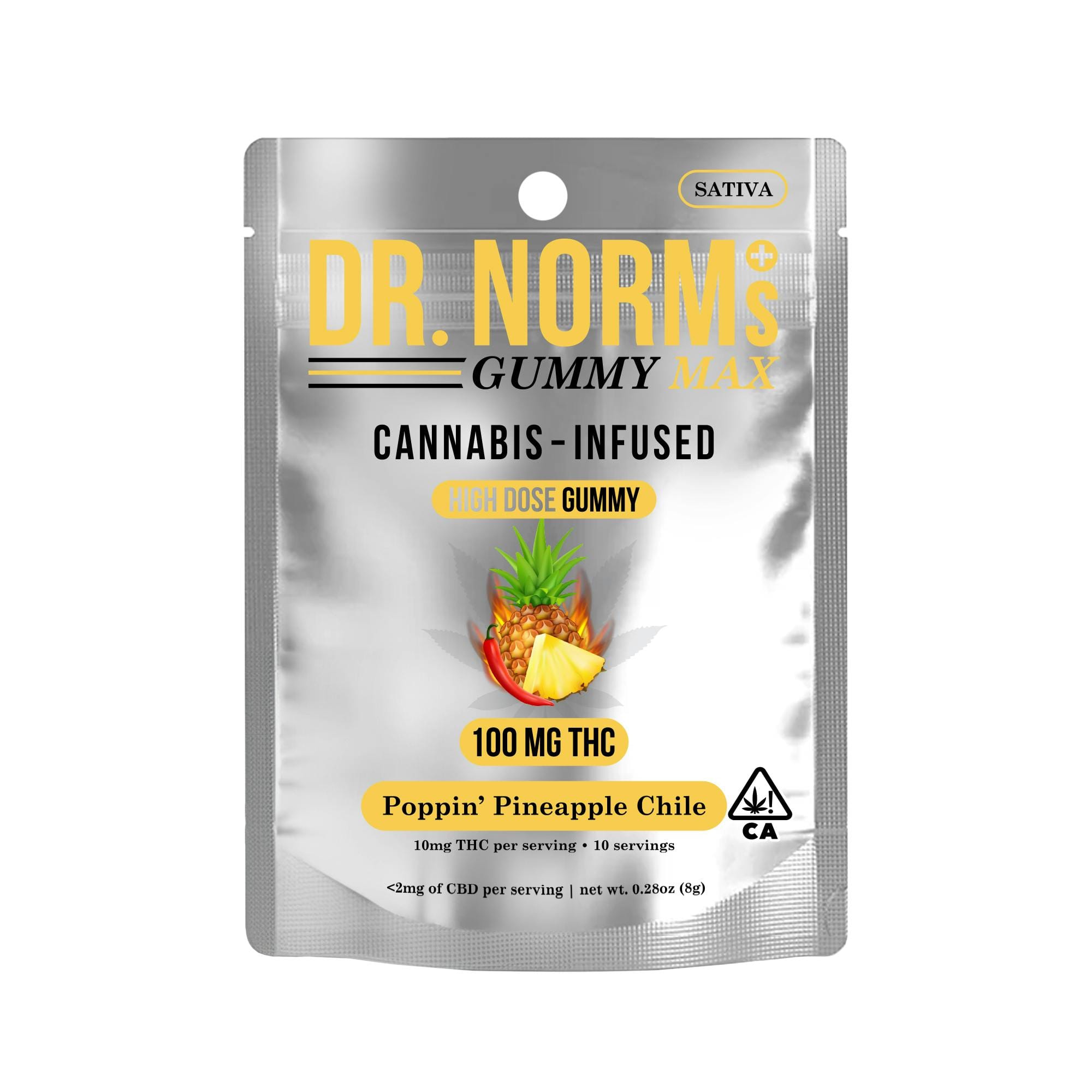 Poppin' Pineapple Chili Max Gummy 100mg - Dr. Norms -  - $8 - Edible