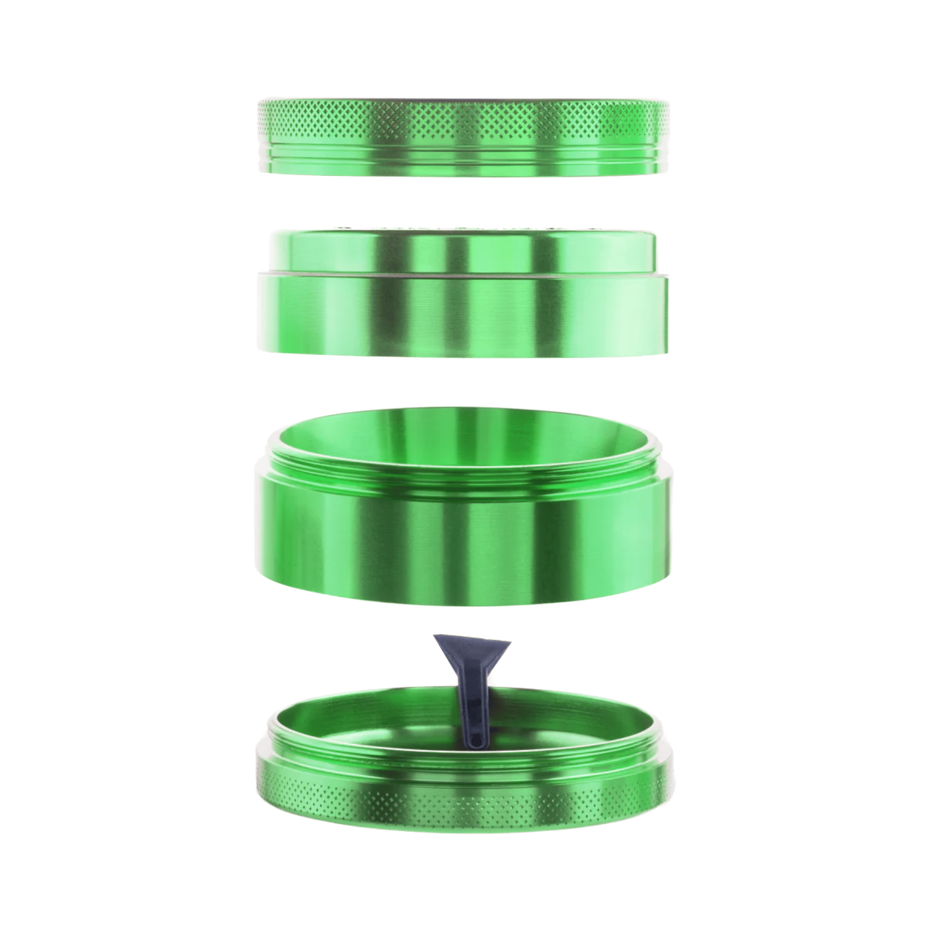 Green Aluminum Herb Grinder 4 Piece Toothless 2.5" / 63mm - Biohazard -  - $30 - Paraphernalia