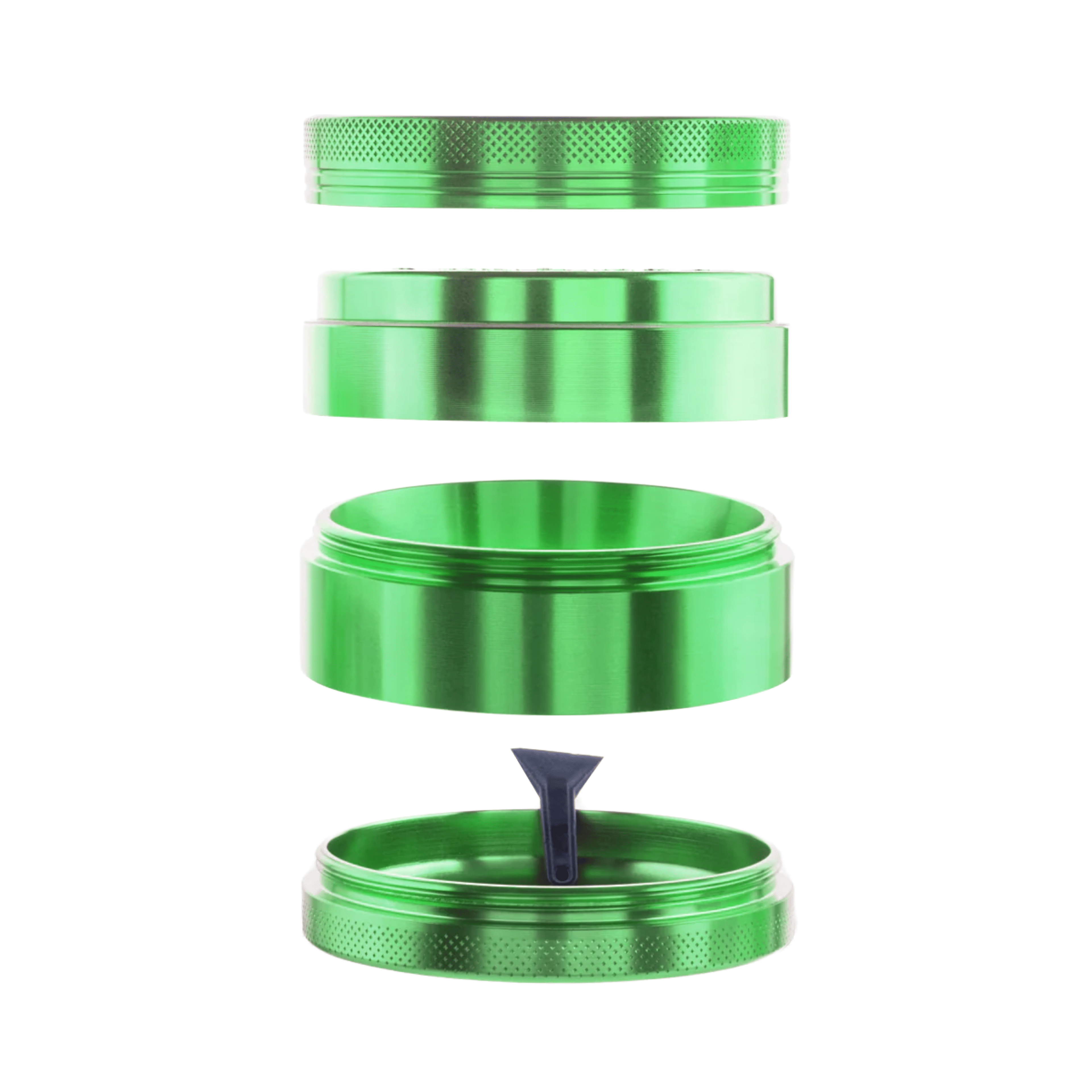 Green Aluminum Herb Grinder 4 Piece Toothless 2.5" / 63mm - Biohazard - - $30 - Paraphernalia