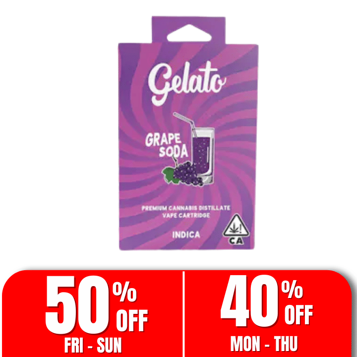 Gelato Flavor | 1g - Grape Soda - Cartridge - Indica - Gelato -  - $27 - Vape Carts