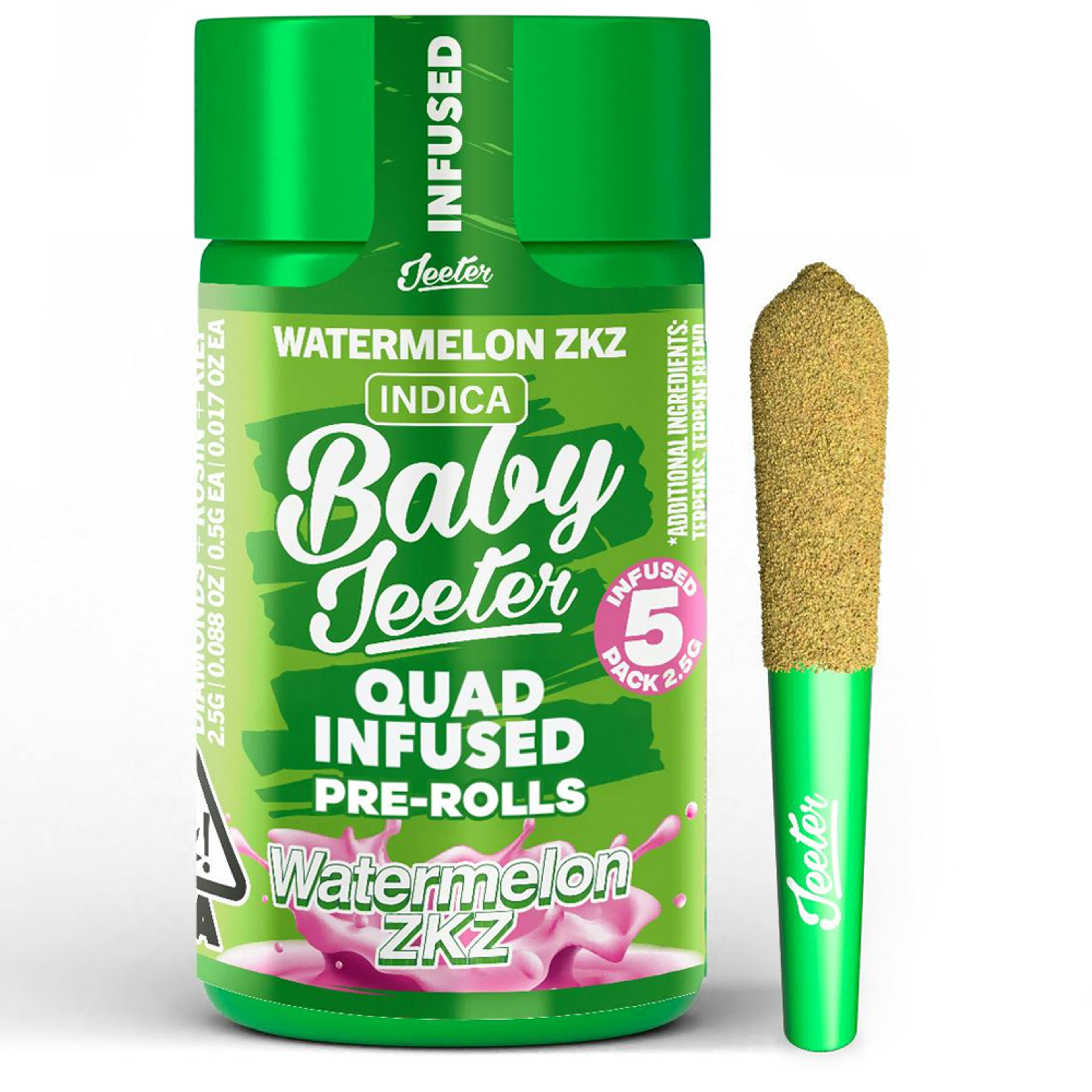 Watermelon ZKZ (I) Baby Infused 5pk *B2G1 EVERYDAY* - Jeeter - Watermelon ZKZ (I) - $31.49 - Pre-Rolls