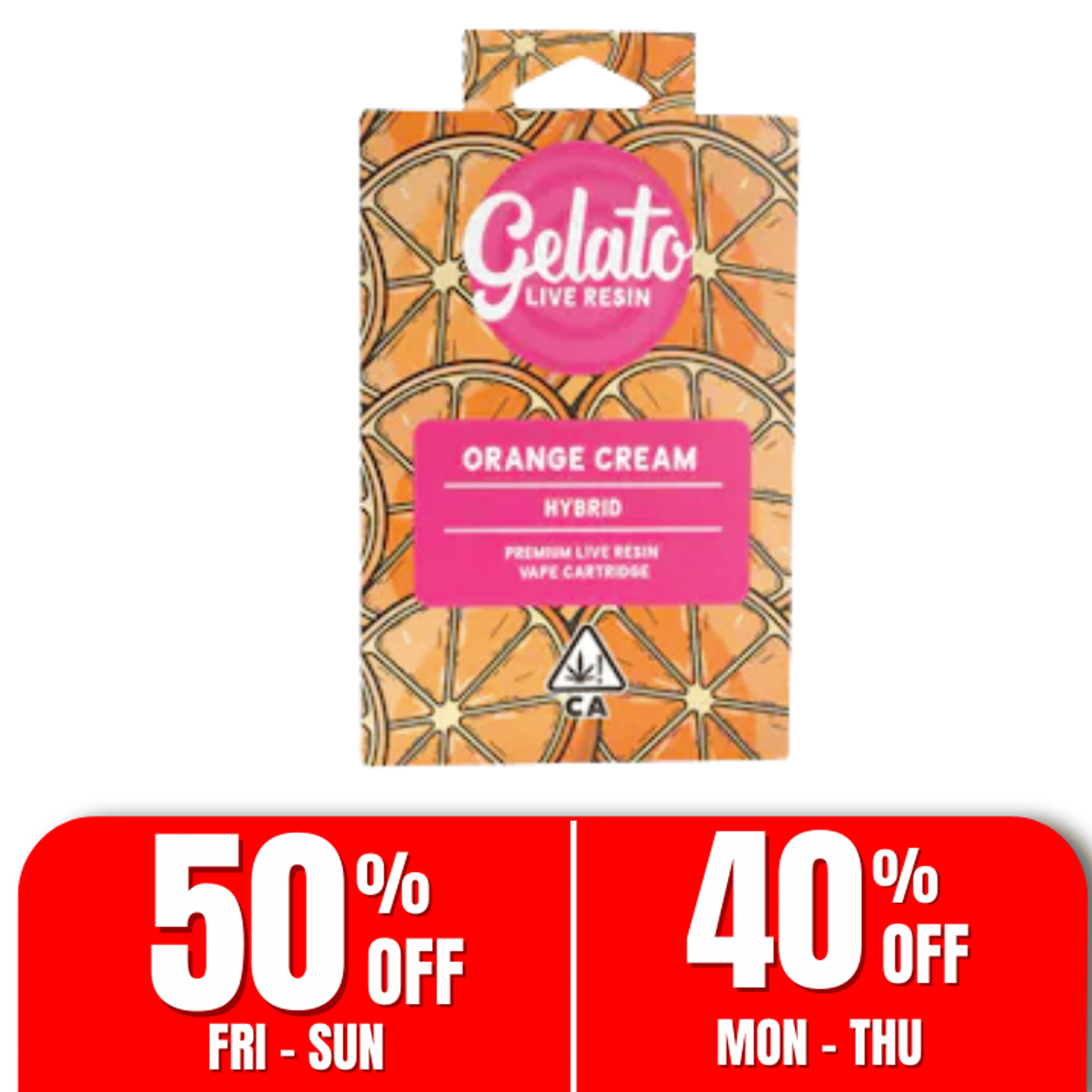 Gelato Live Resin Enhanced | 1g - Orange Cream - Cartridge - Hybrid - Gelato - - $27 - Vape Carts
