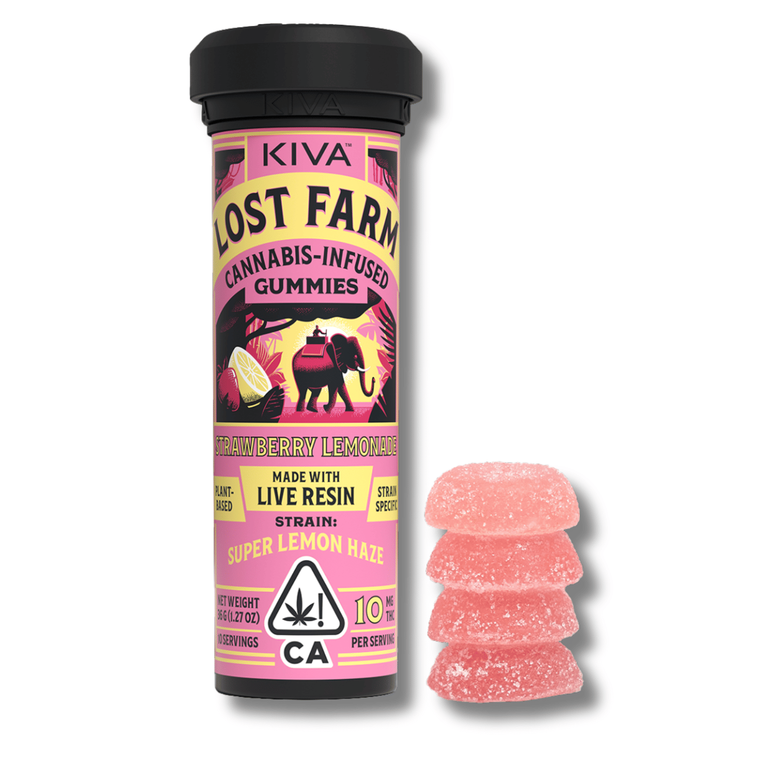 Strawberry Lemonade S.L. Haze Gummies 100mg Lost Farm - Kiva -  - $20.74 - Edible