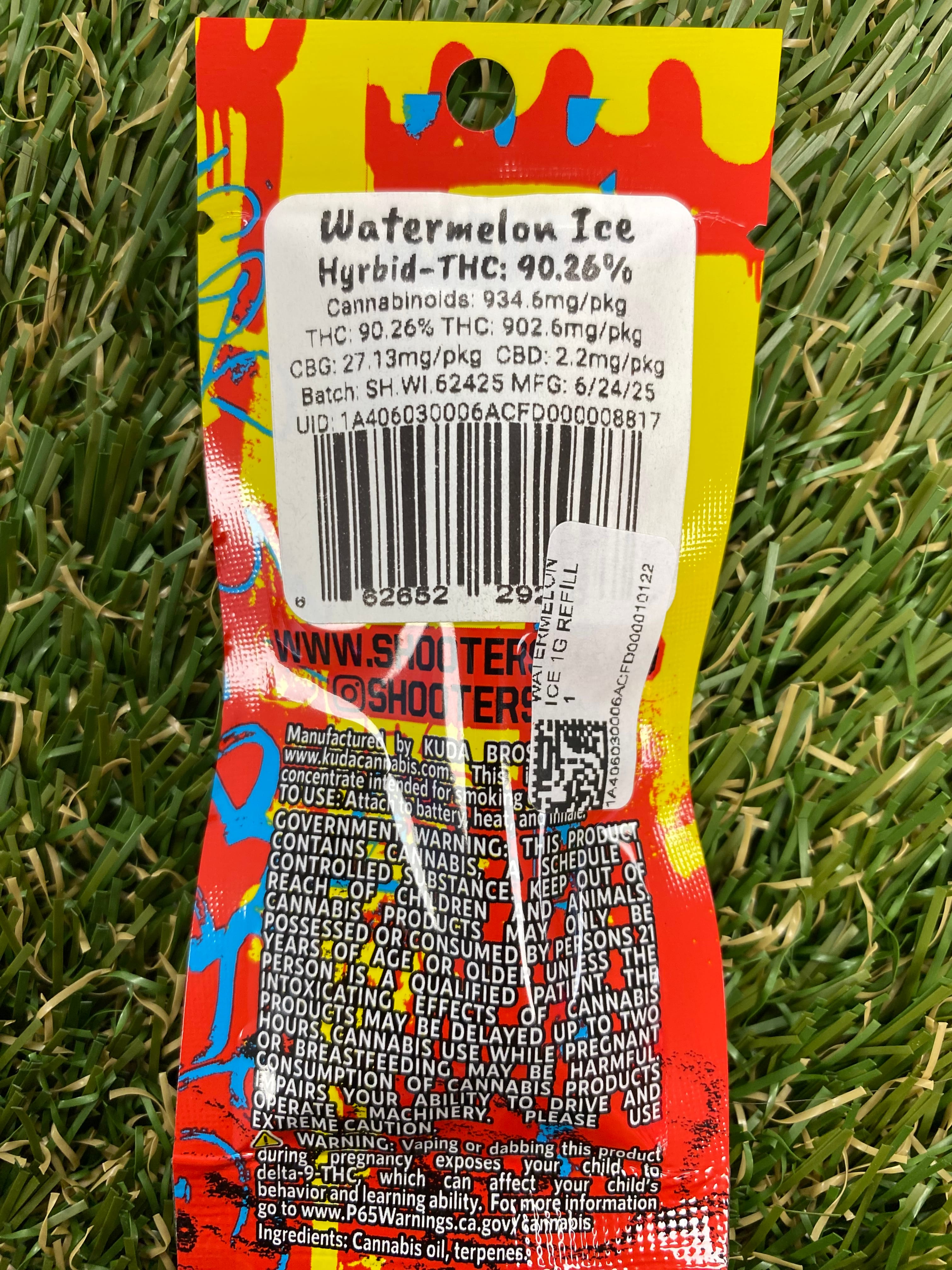 WATERMELON ICE 1G REFILL - SHOOTERS -  - $9 - Vape Cartridge