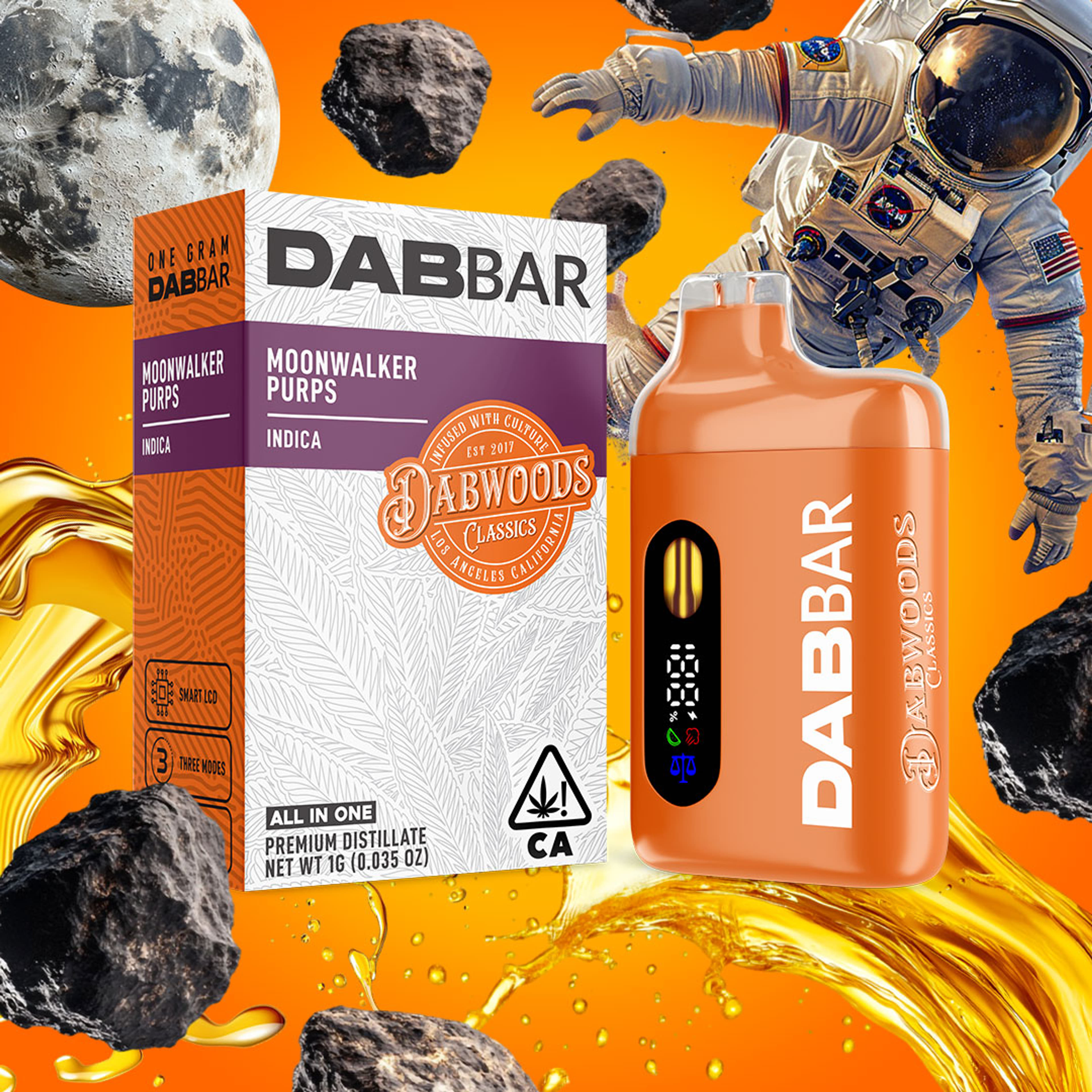 1G MOONWALKER PURPS DAB BAR - Dabwoods - - $40.05 - Vaporizer