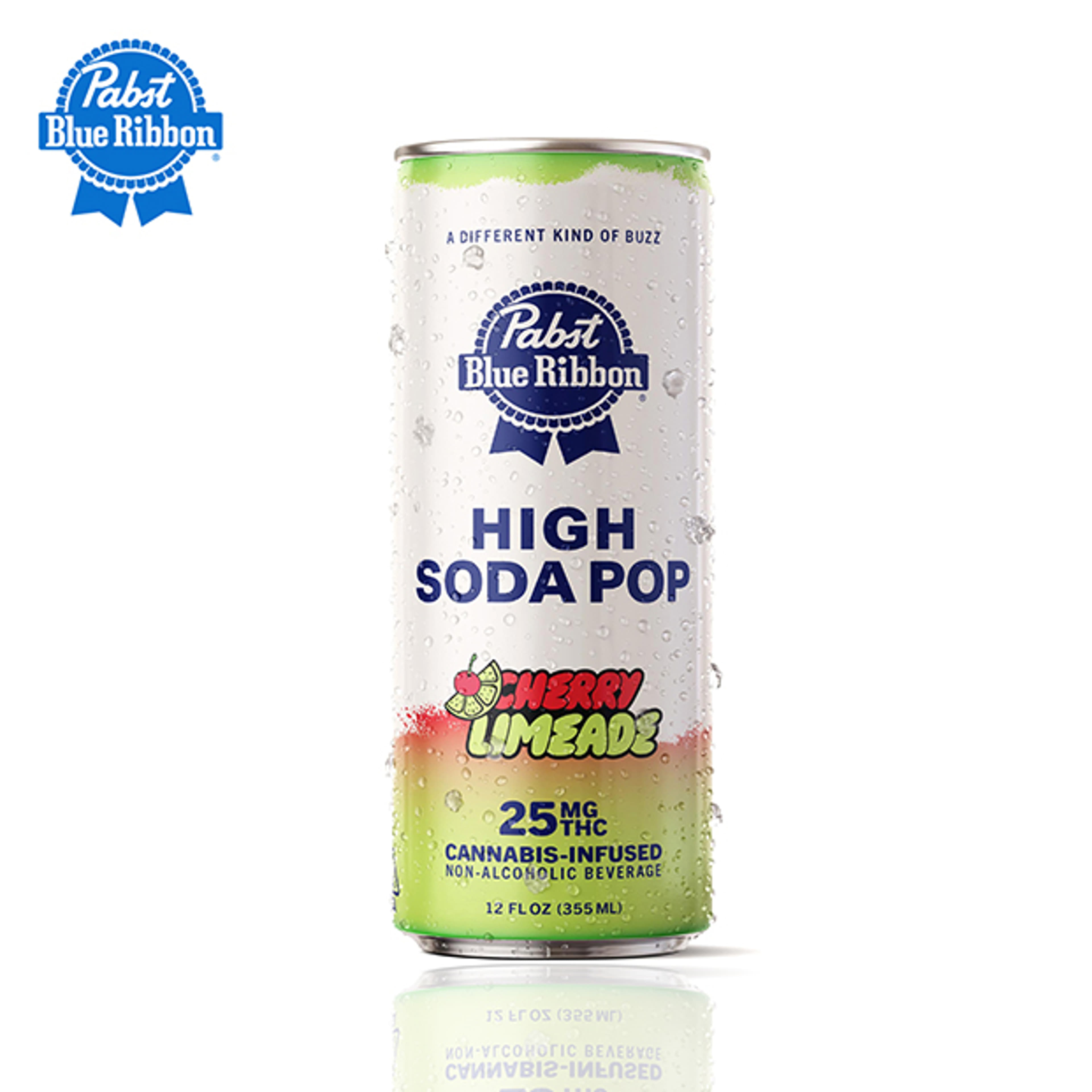 Pabst Blue Ribbon - Cherry Limeade High Soda - 25mg THC - Pabst - - $6.99 - Beverages