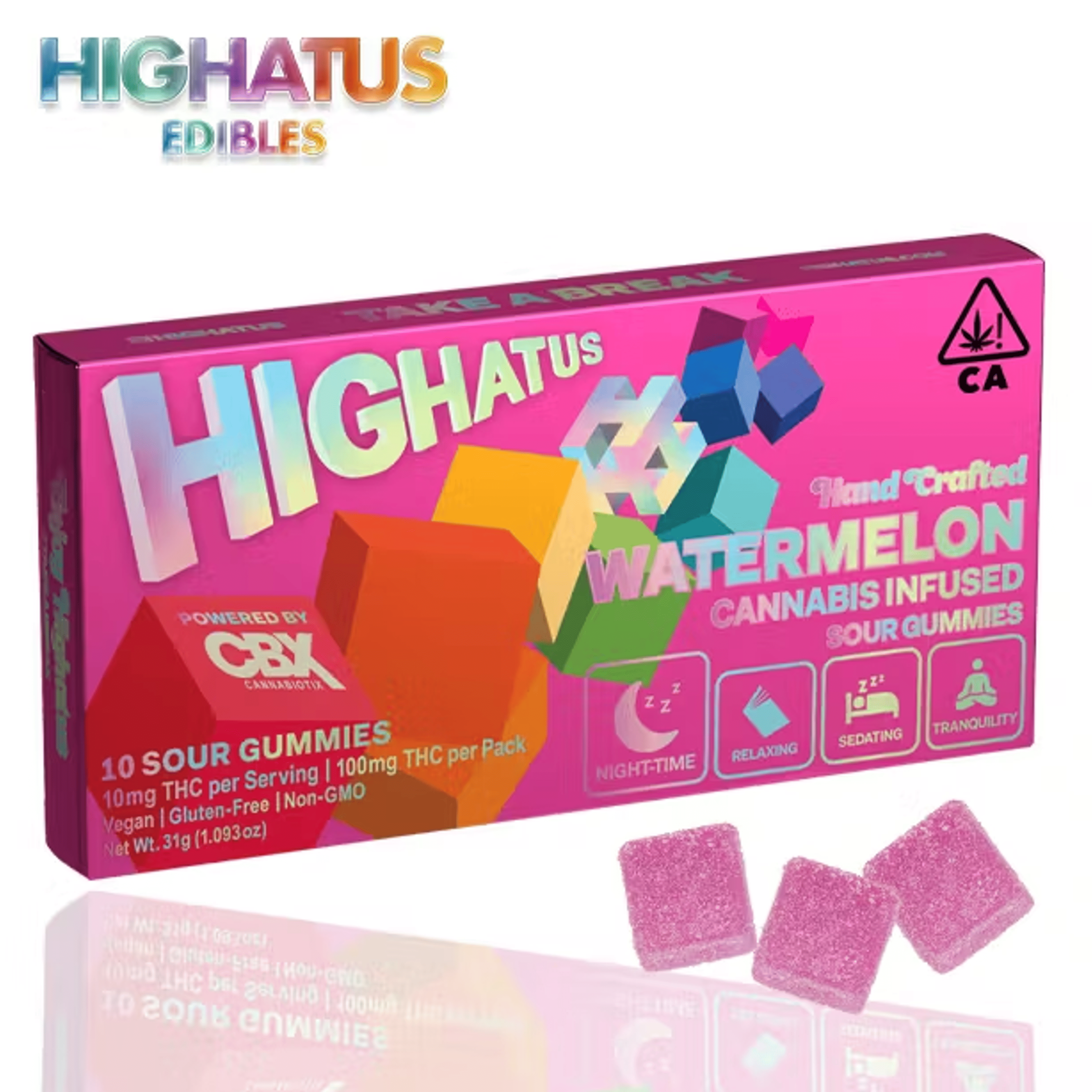 Highatus - Watermelon - Sour Gummies - 100mg - Highatus by CBX - - $14.99 - Edibles