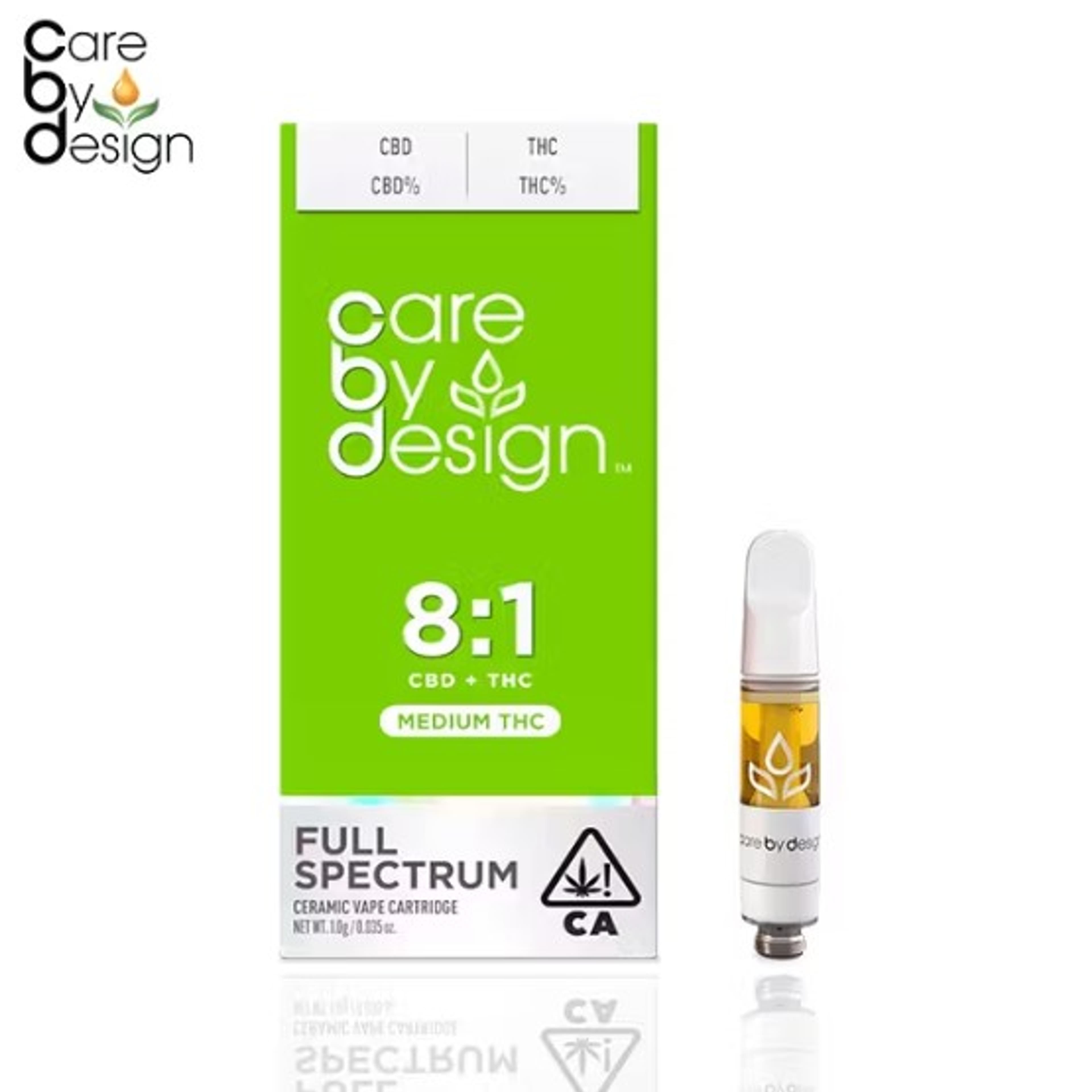 Care By Design - 8:1 CBD/THC Full Spectrum Vape - 1g - Care By Design - - $43.99 - 510 Cartridges