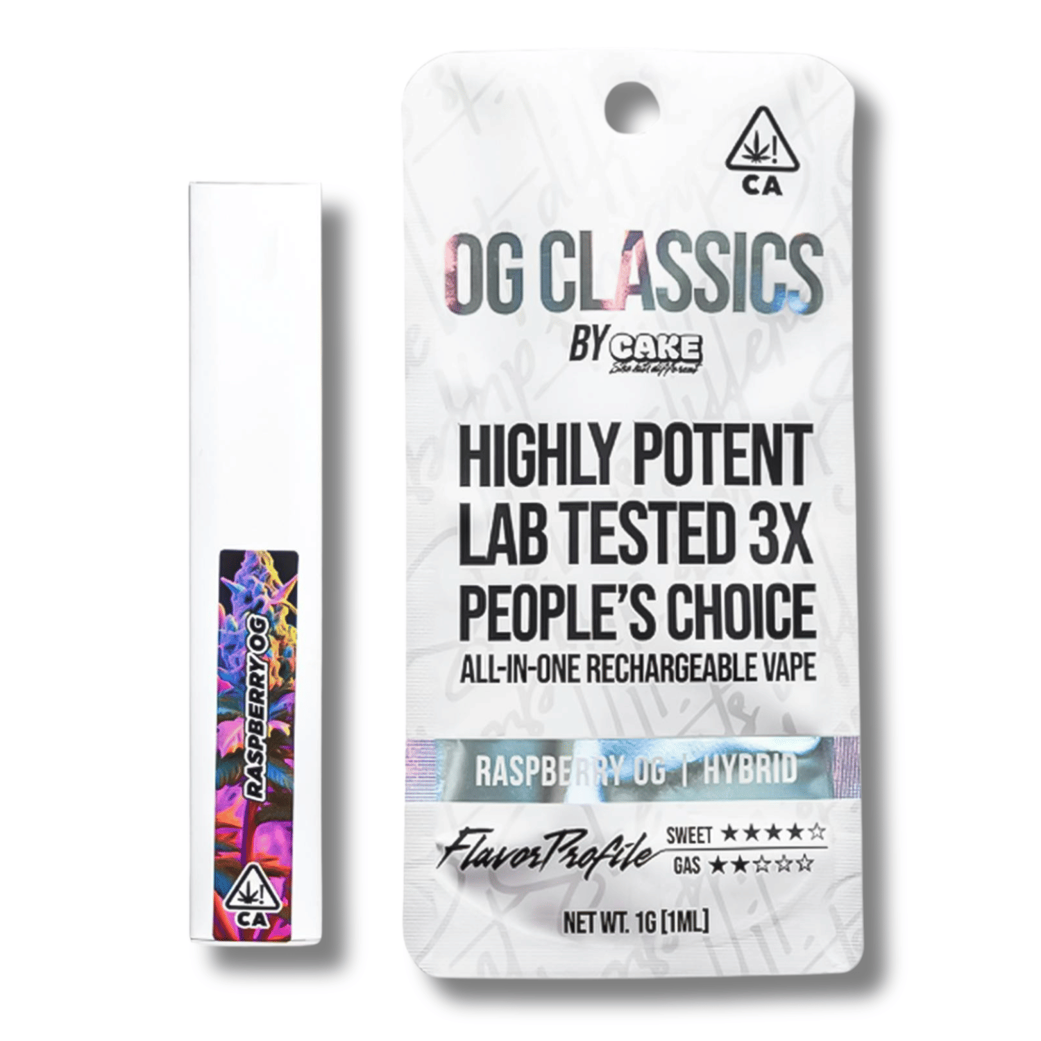 Raspberry OG 'Classics' 1g AIO - Cake -  - $18 - Vapes