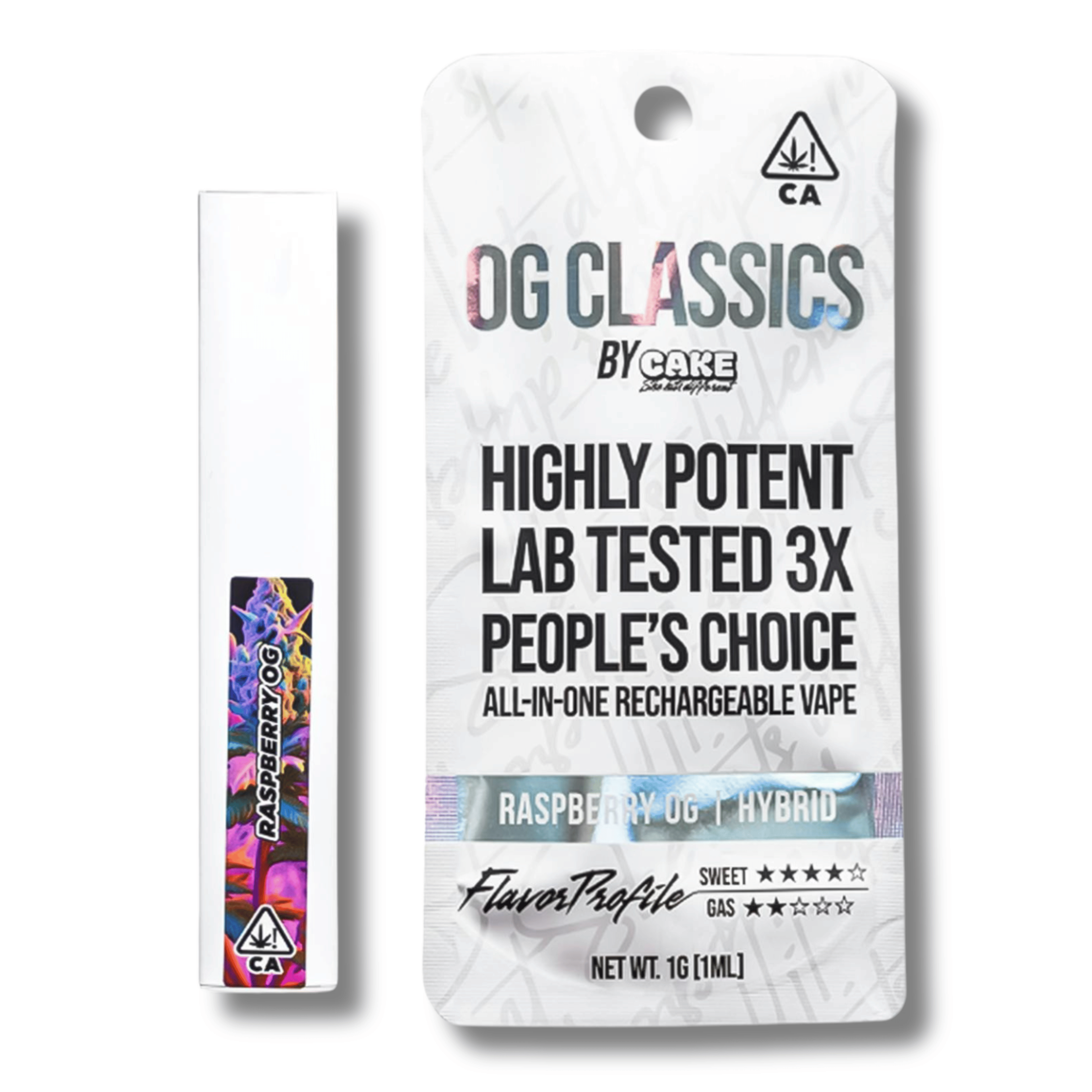 Raspberry OG 'Classics' 1g AIO - Cake - - $18 - Vapes