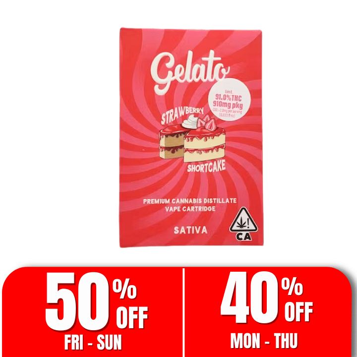 Gelato Flavor | 1g - Strawberry Shortcake - Cartridge - Sativa - Gelato -  - $27 - Vape Carts