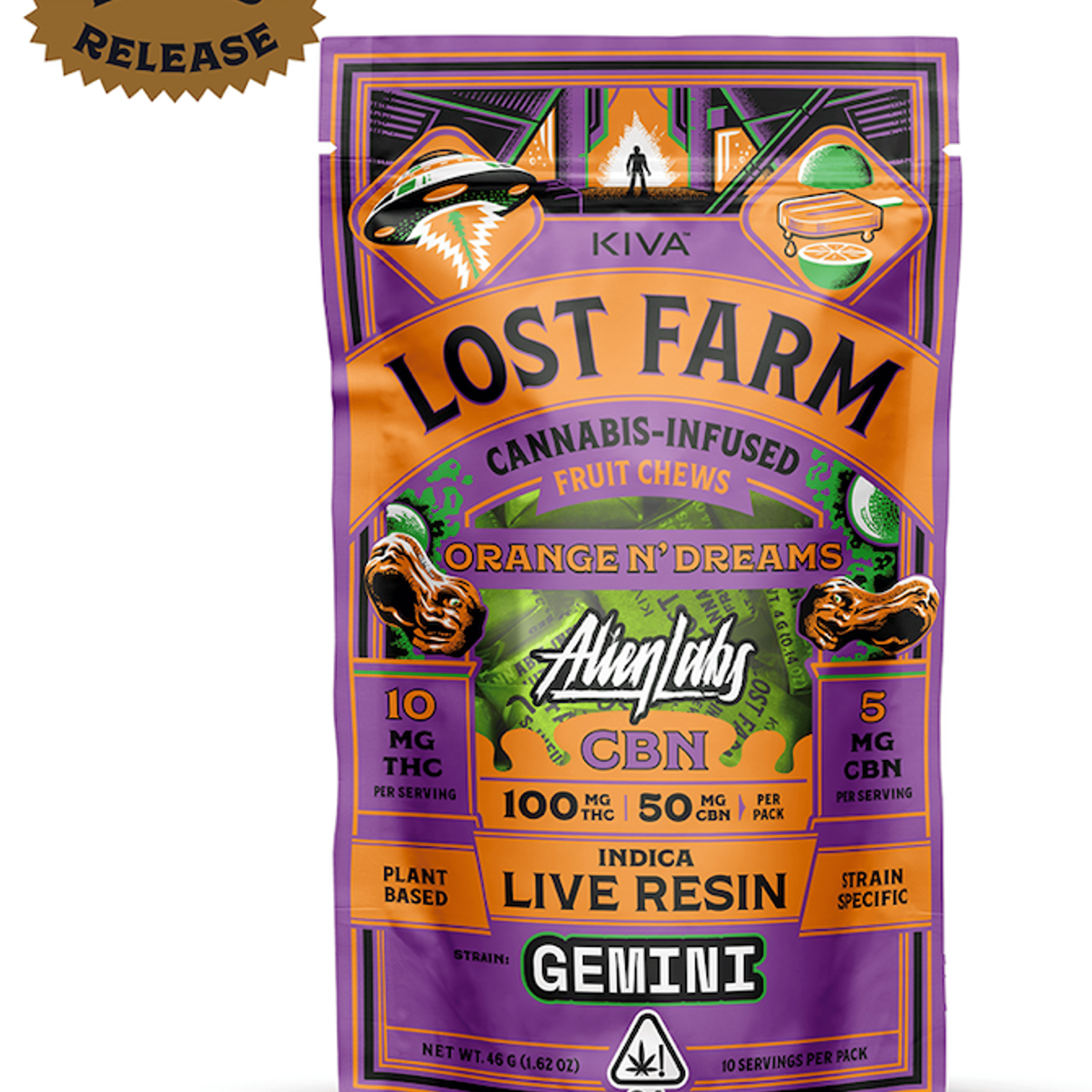 Lost Farm Fruit Chews - Kiva - Watermelon Gelato (H) - $27 - Edibles