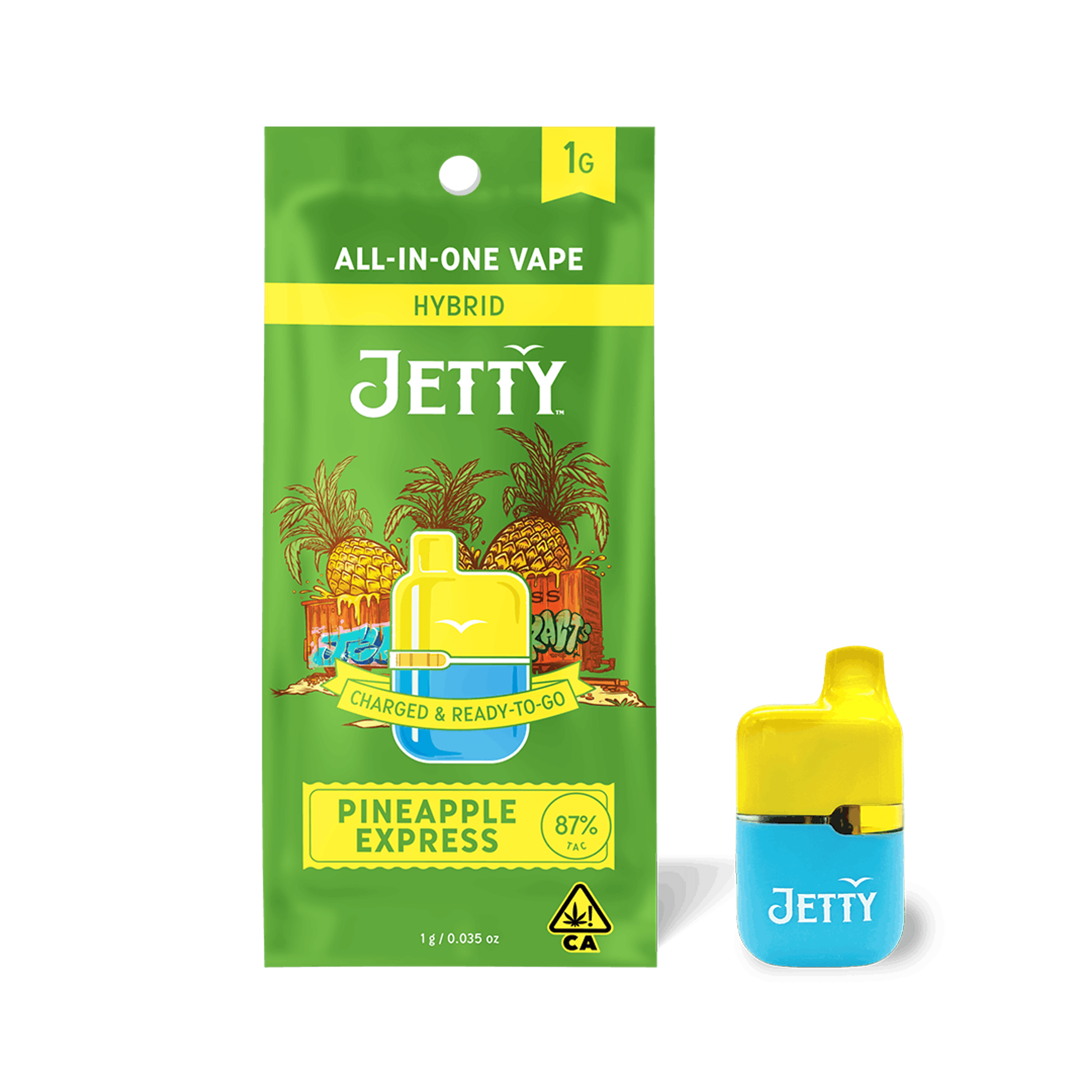 Jetty: Pineapple Express (H) HighTHC Mini Tank - 1g Disposable - Jetty Extracts - - $38 - Disposables